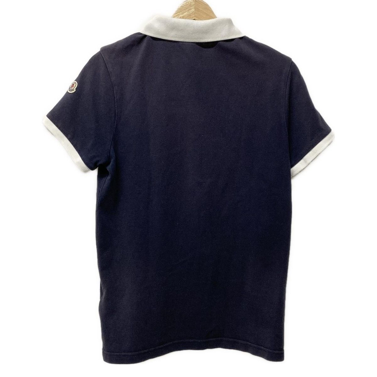 MONCLER モンクレール 半袖ポロシャツ サイズS メンズ - ダークネイビー×白 半袖 夏物