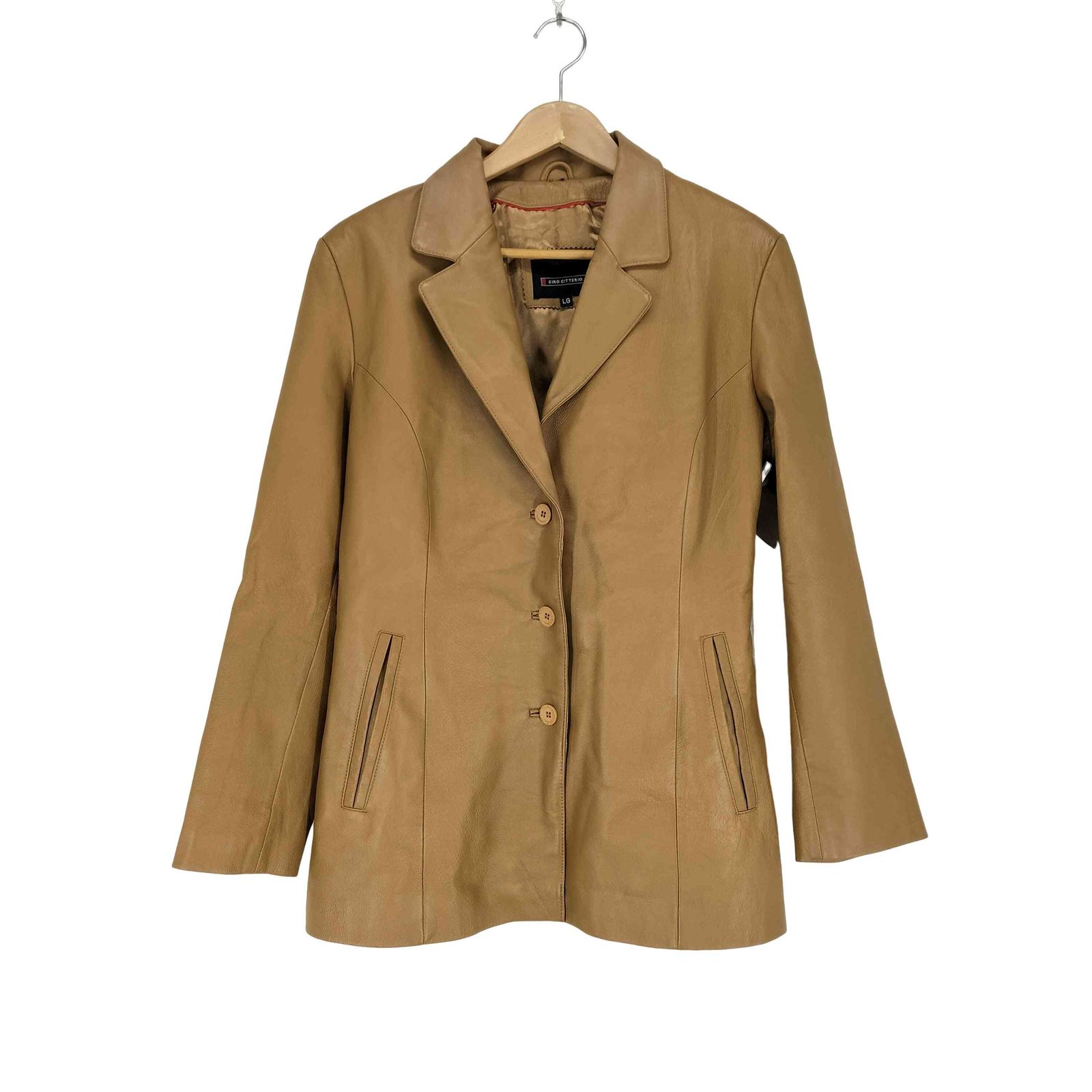 ユーズドフルギ 古着 CIRO CITTERIO GENUINE LEATHER 3Bテーラードジャケット レディース L