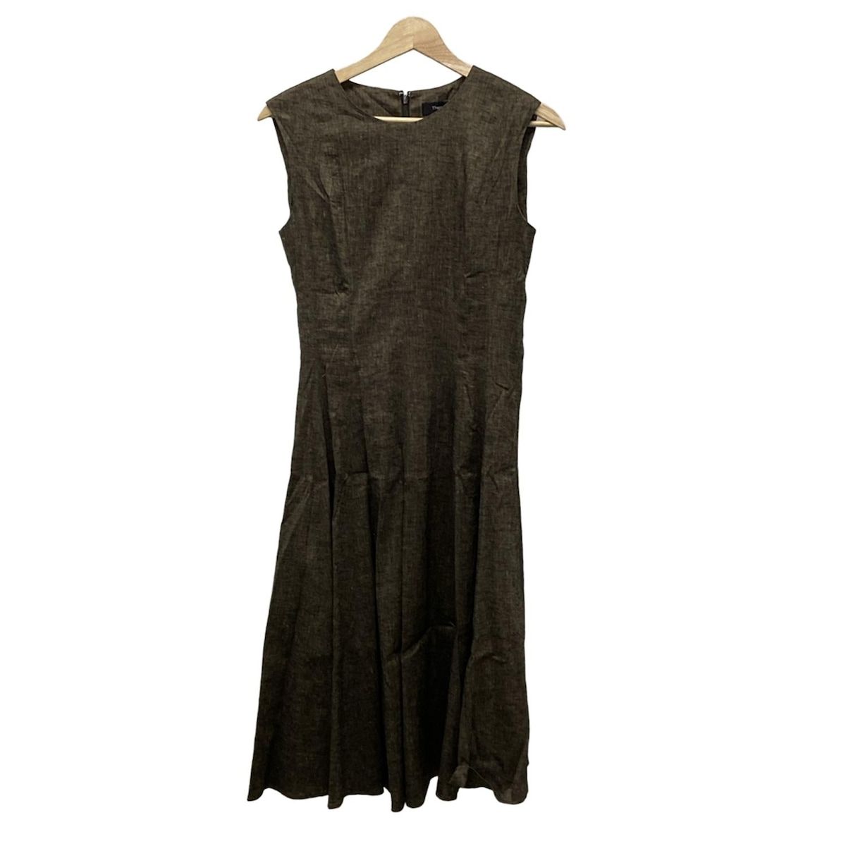 theory セオリー ワンピース サイズ2 S レディース - ダークブラウン ノースリーブ クルーネック リネン混