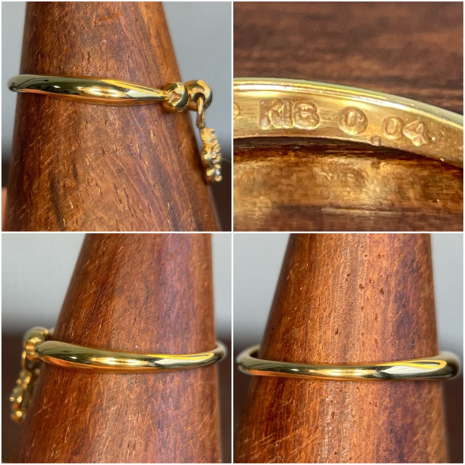 K18 キラキラ チャーム ダイヤ 指輪 11号 1.6g B9220 FORTGASGNV_COM_BR