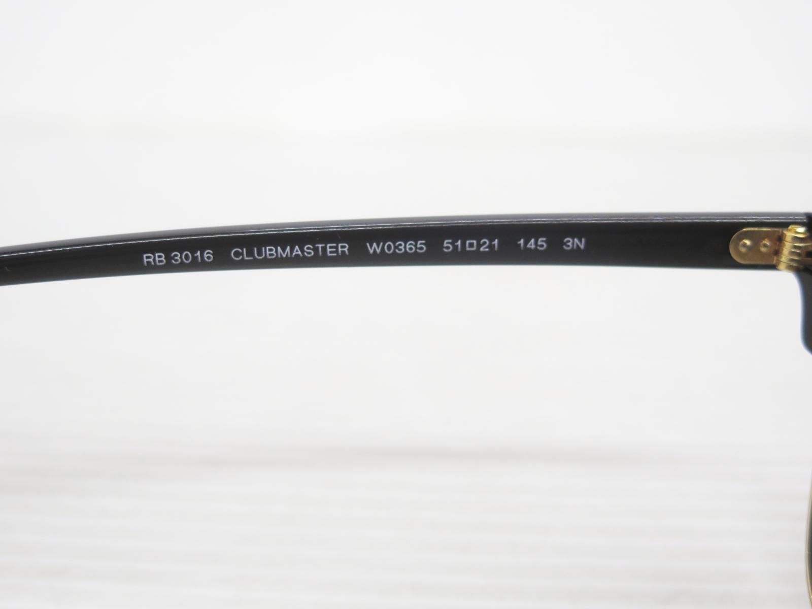  Ray Ban レイバン RB 3016 W 0365 CLUBMASTER CLASSIC サングラス 度なし サングラス 小物
