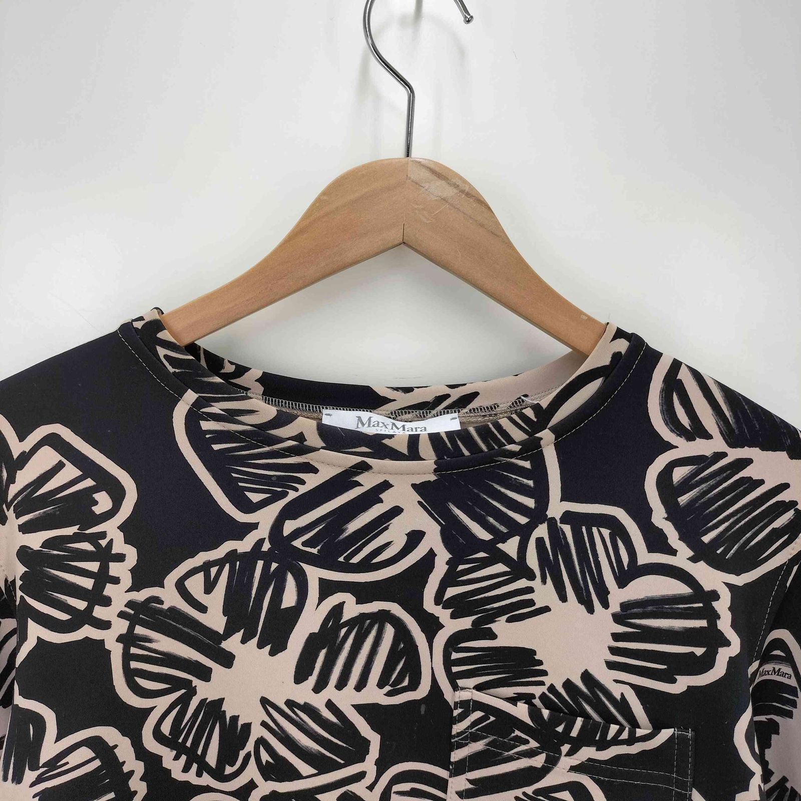 マックスマーラ MAX MARA 白タグ 総柄 クロップド フラワーペイント ジャージートップス レディース JPN M
