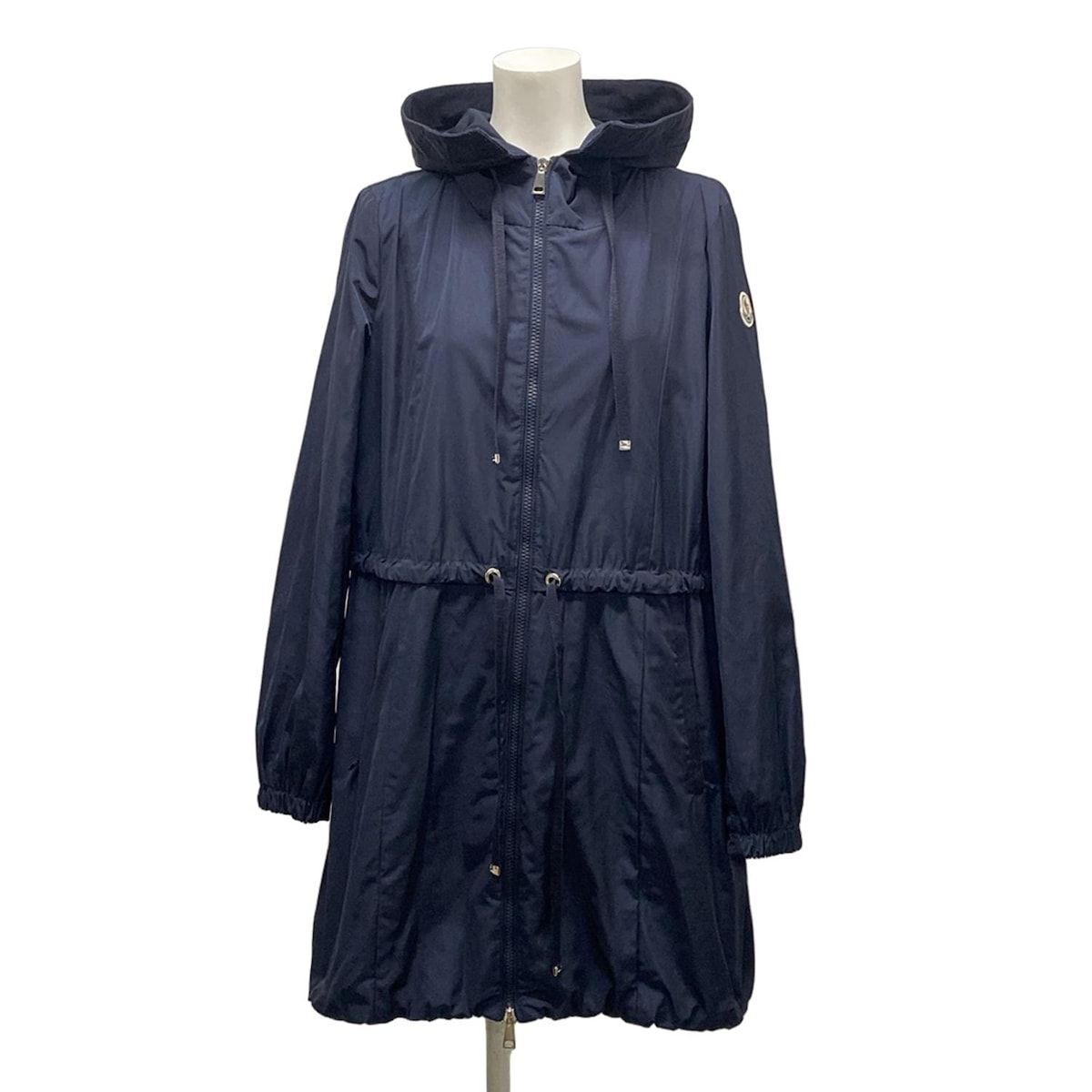 MONCLER モンクレール コート サイズ2 M レディース TOPAZ ダークネイビー フード 春 秋物