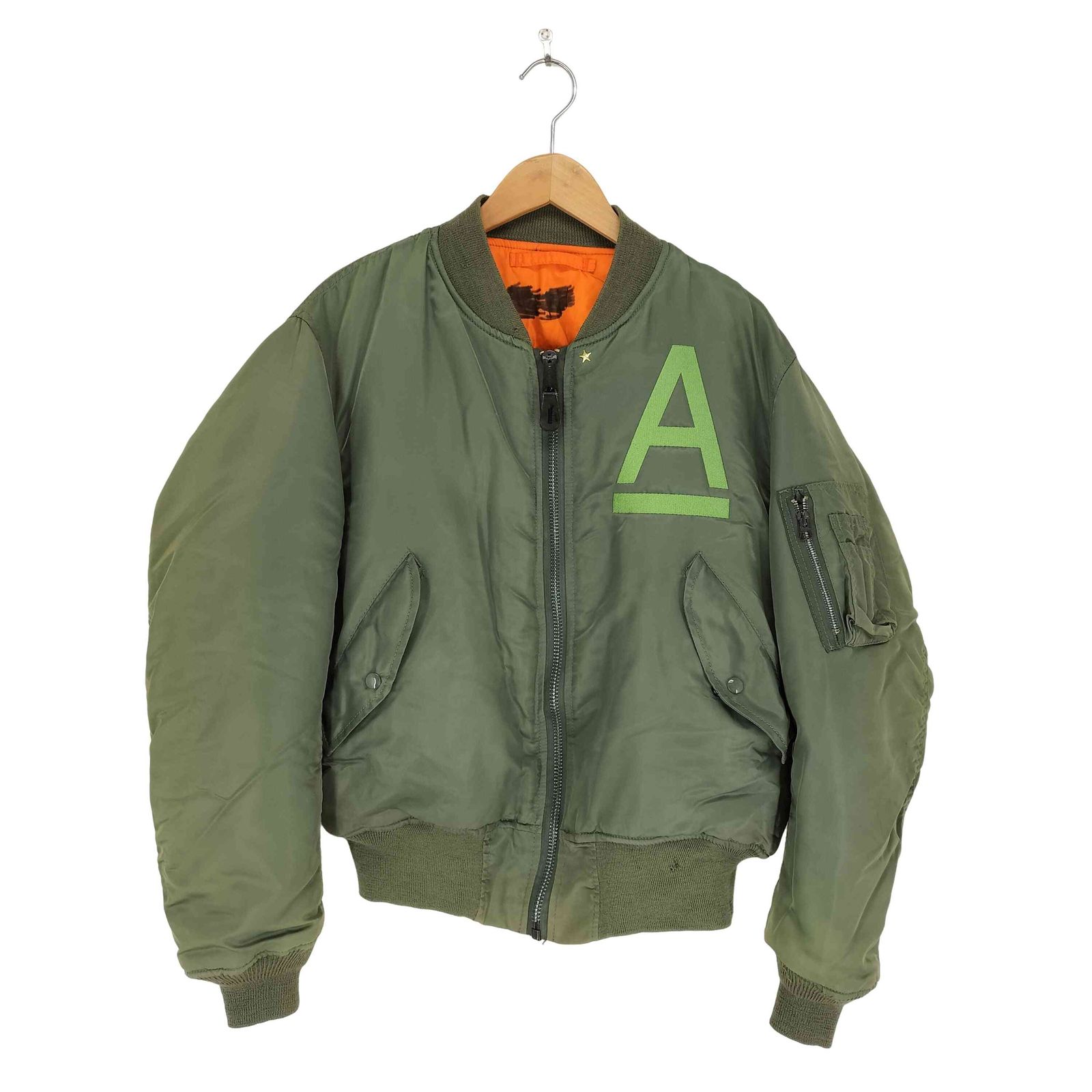 アルファインダストリーズ ALPHA INDUSTRIES 80s Aワッペン刺繍 MA-1 フライトジャケット メンズ L