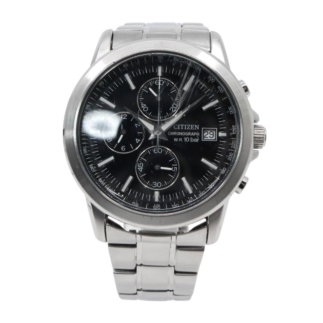  citizen シチズン クオーツ クロノグラフ 腕時計 0510 K 002320 ブラック文字盤 ステンレススチール 10気圧防水 メンズ G 8 その他 時計