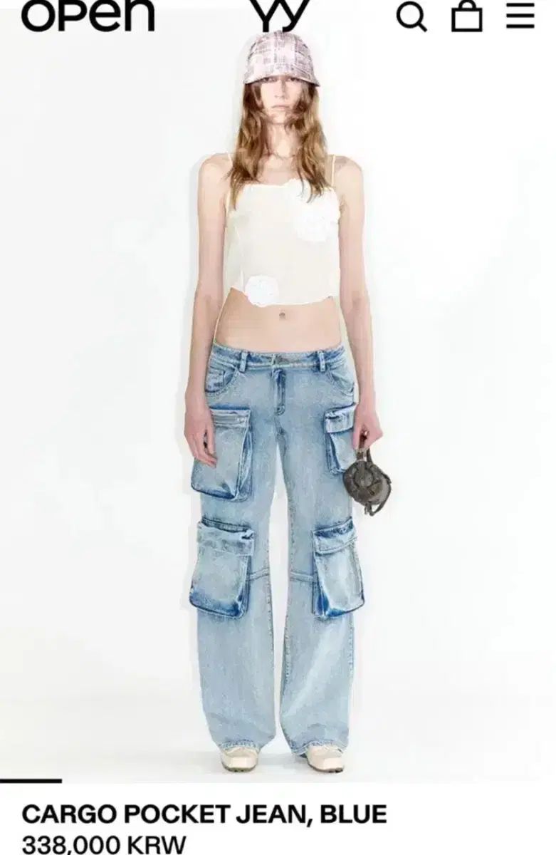 Open YY オープンワイワイ カーゴ ポケット ジーン ブラック 2