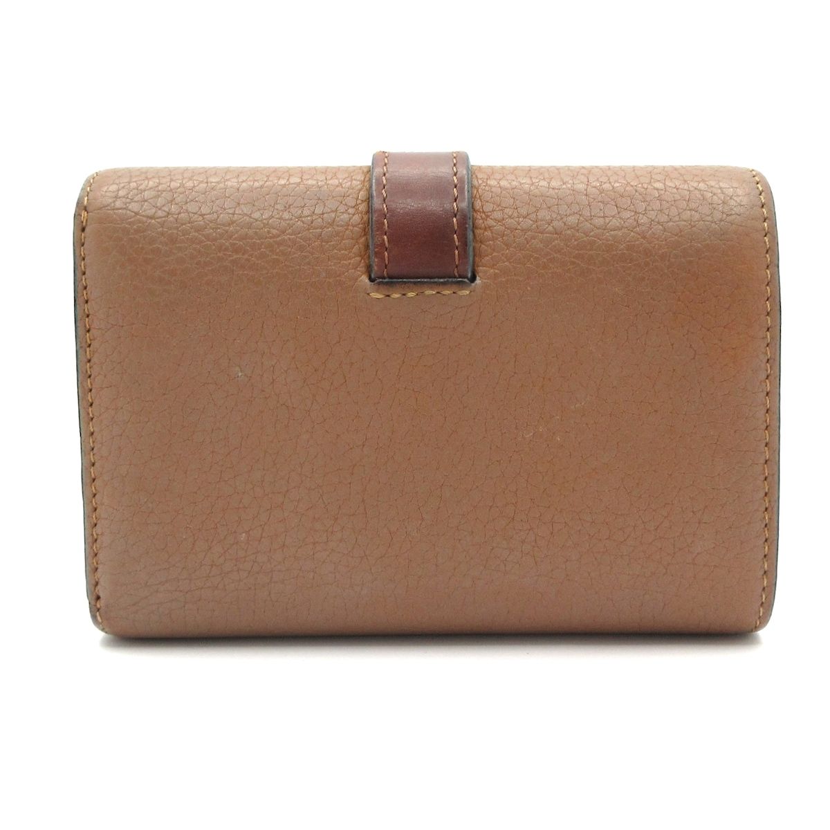 LOEWE ロエベ 3つ折り財布 スモール バーティカルウォレット グレーベージュ×ブラウン レザー