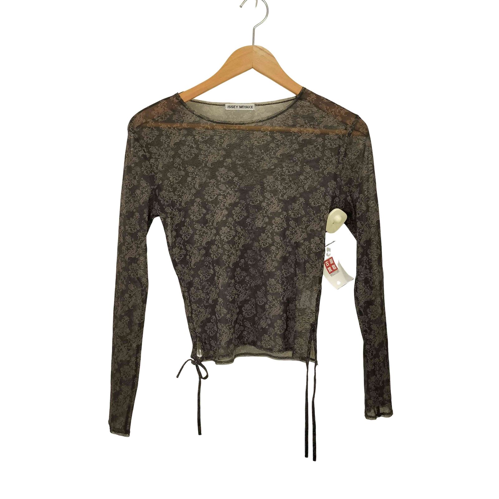 イッセイミヤケ ISSEY MIYAKE 総柄 シースルートップス パワーネット archive レディース JPN 2