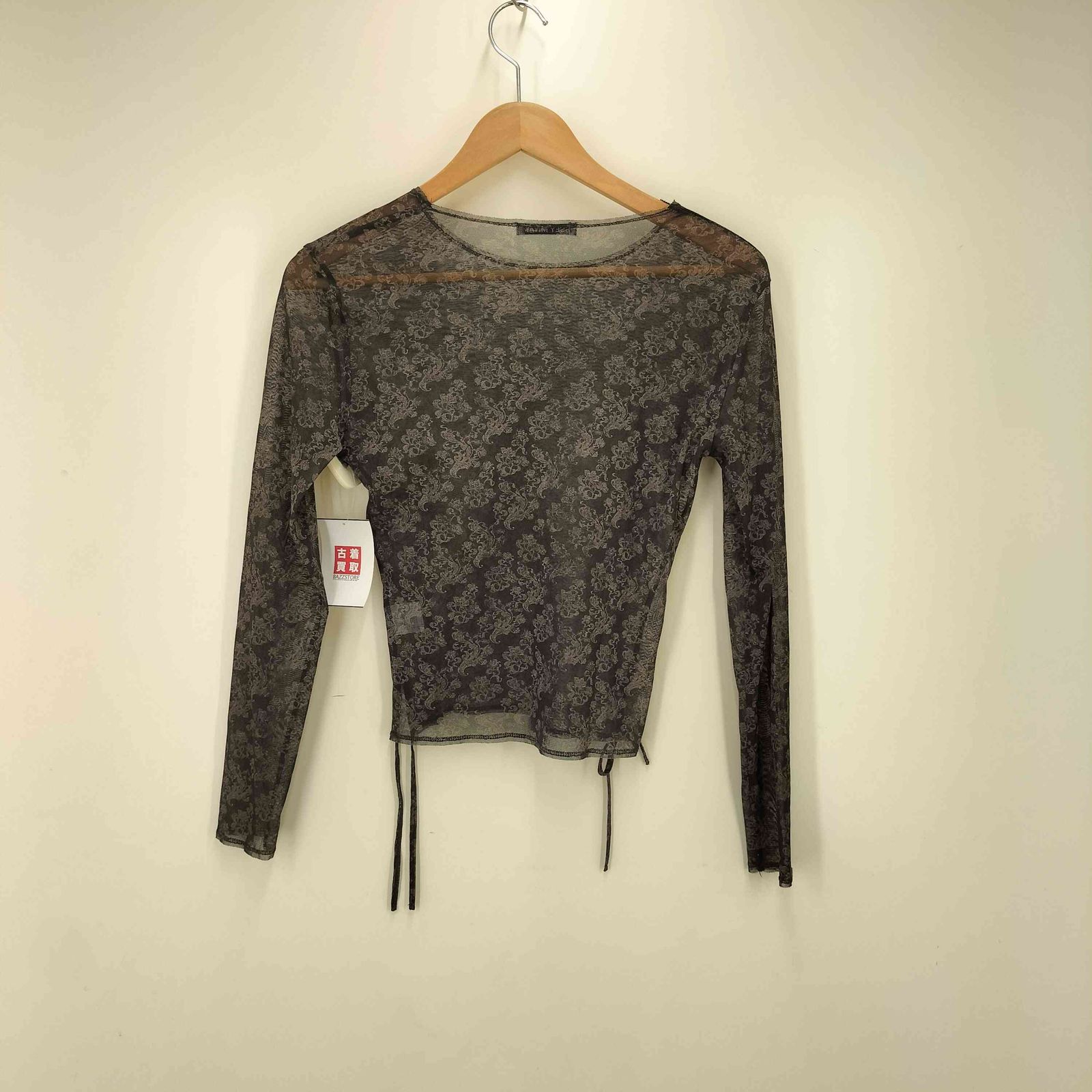 イッセイミヤケ ISSEY MIYAKE 総柄 シースルートップス パワーネット archive レディース JPN 2