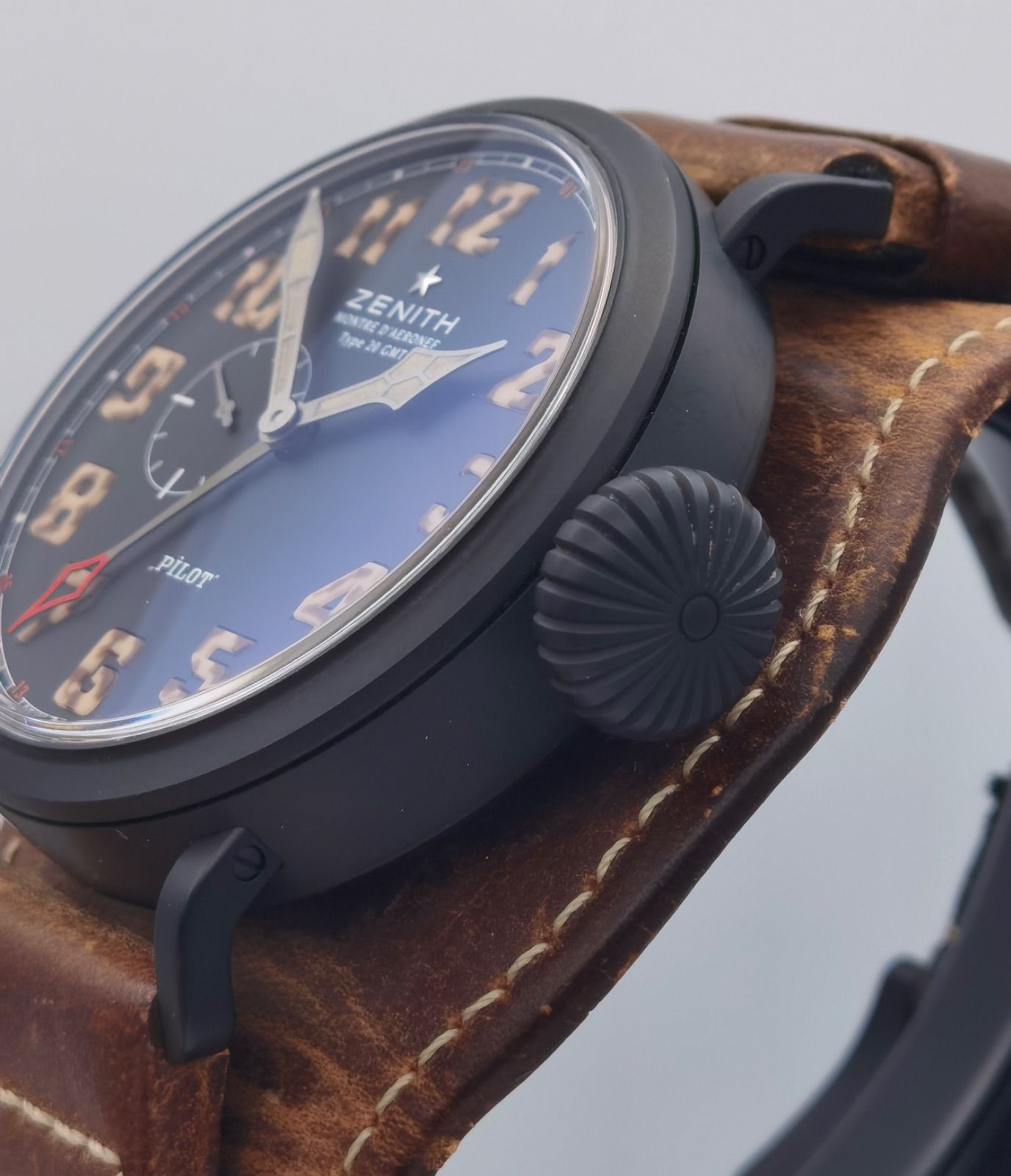  き ゼニス ZENITH パイロット タイプ20 GMT 96 2431 693 世界 1903本 チタン ブラック文字盤 自動巻き メンズ 腕時計 自動巻き時計 腕時計(アナログ)