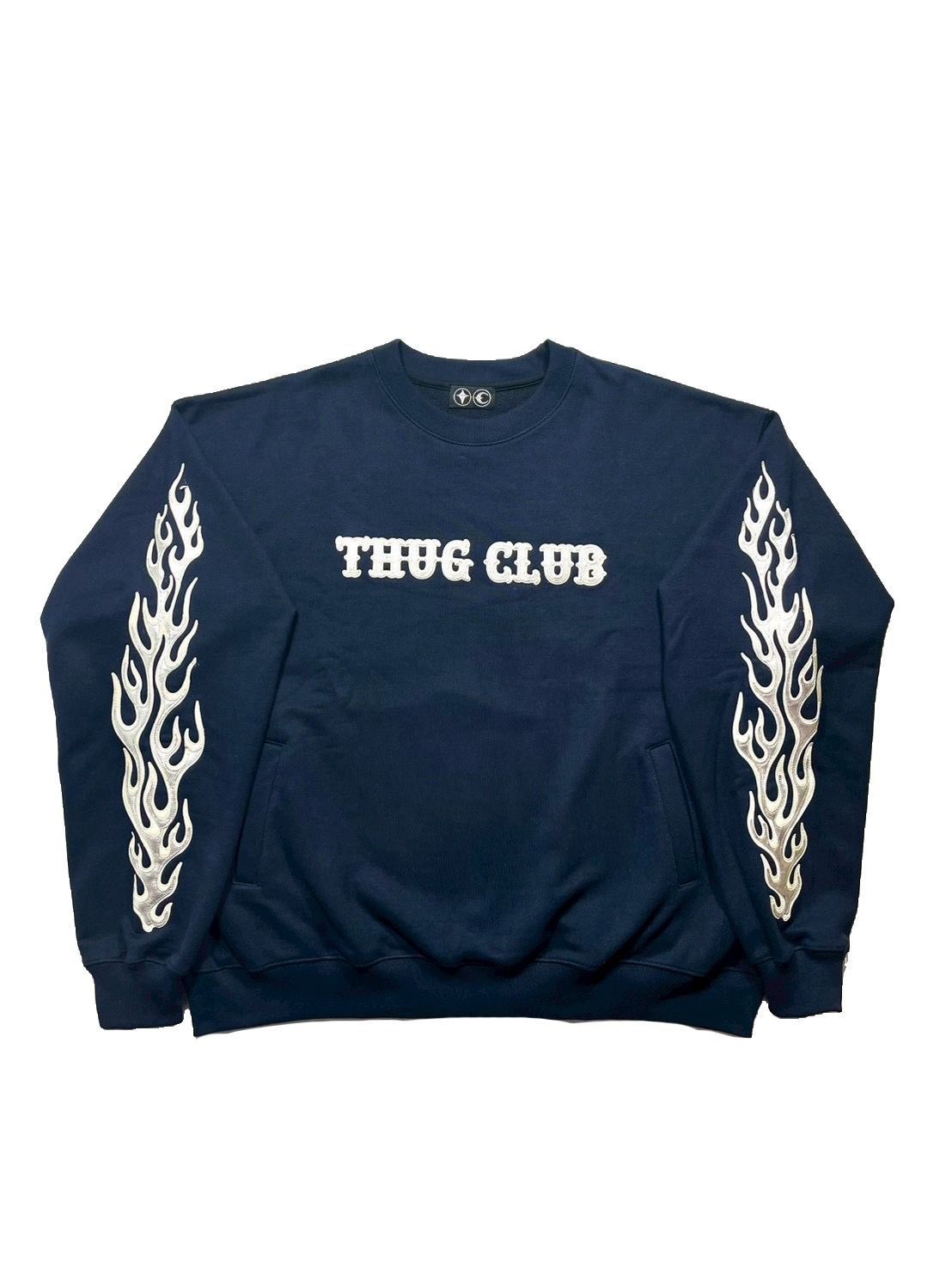 THUG CLUB Leather Flame Sweatshirt