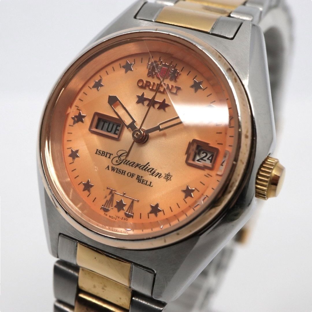 ORIENT オリエント ガーディアン 自動巻き 腕時計 NQ1V-U0 オレンジ ゴールド ツートン ステンレススチール レディース G8