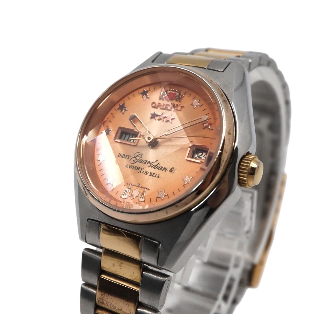 ORIENT オリエント ガーディアン 自動巻き 腕時計 NQ1V-U0 オレンジ ゴールド ツートン ステンレススチール レディース G8
