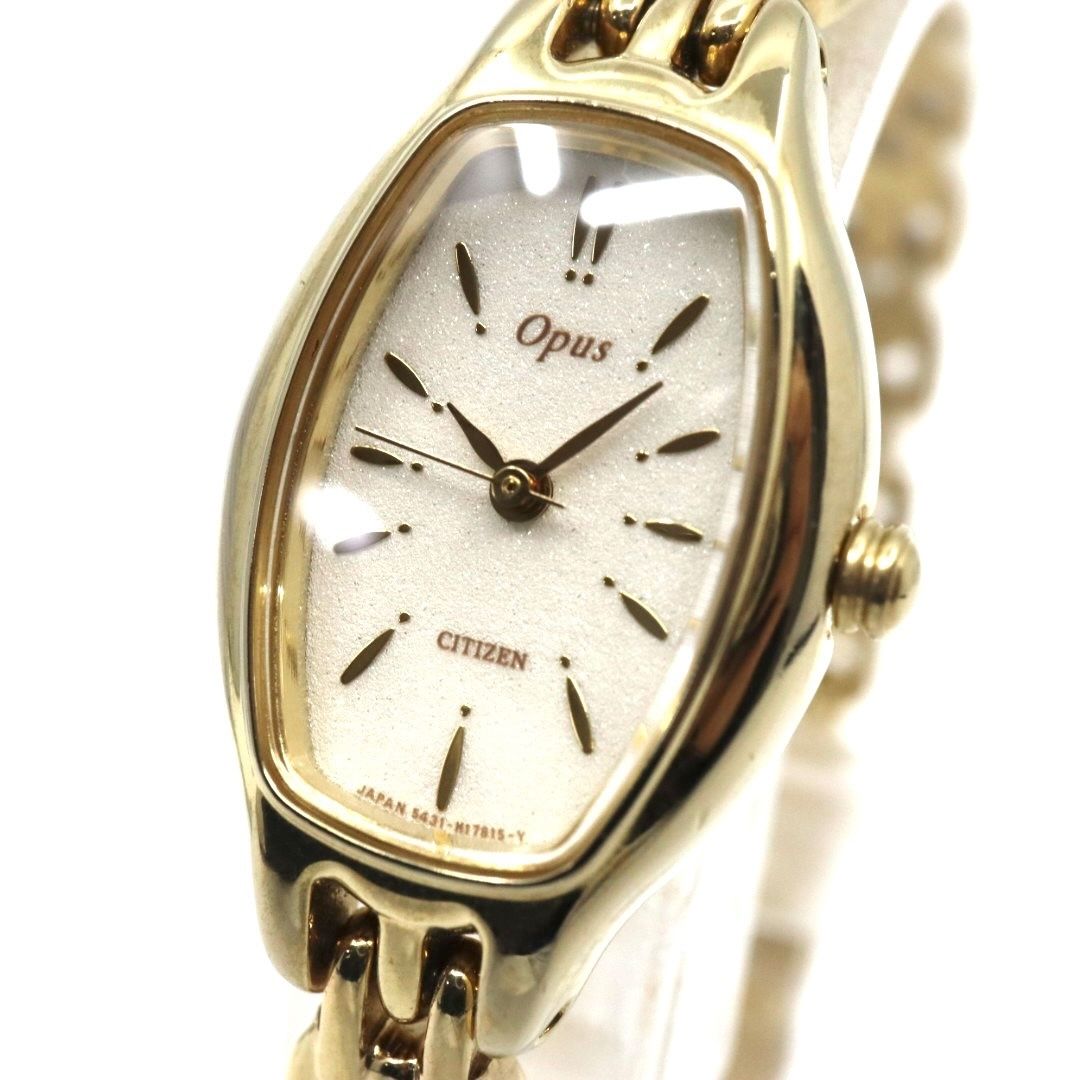 citizen シチズン オーパス クオーツ 腕時計 5421-F46924 ゴールドトーン トノーケース ホワイト文字盤 ステンレススチール レディース G8
