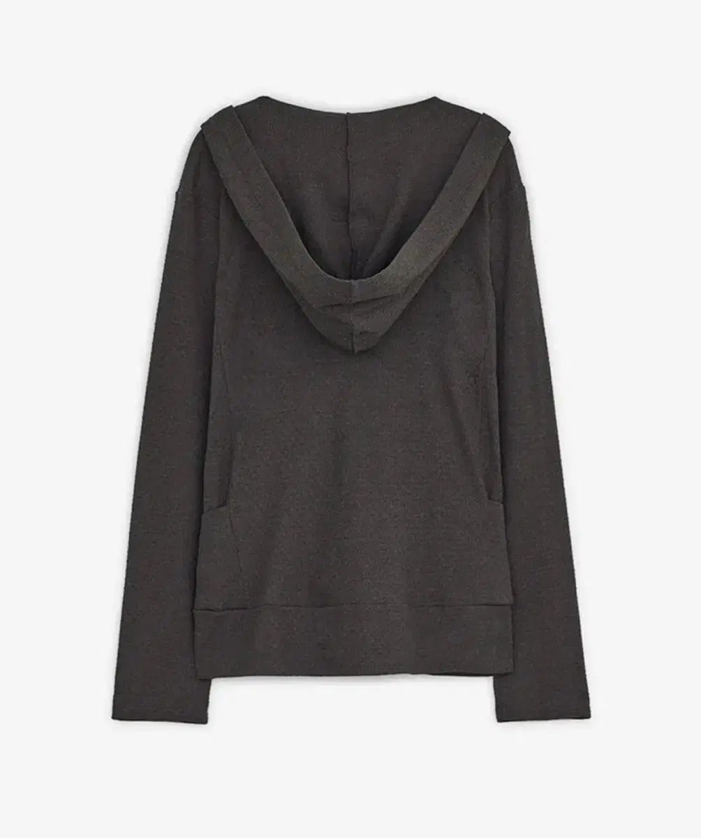 ハグユアースキン フード リボン カーディガン チャコール コイッセイオ オヘシオ