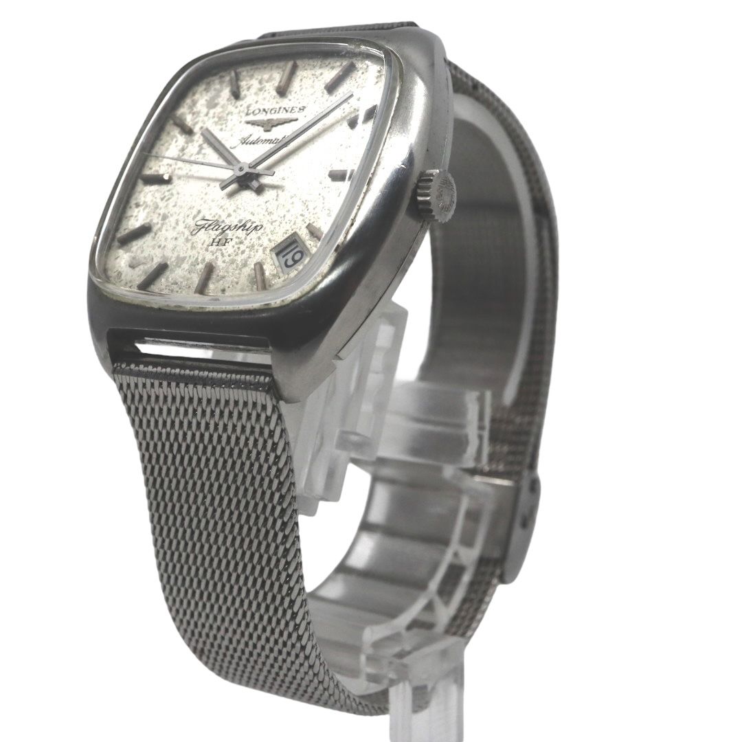 ロンジン フラッグシップ HF 自動巻き 腕時計 クッションケース ステンレススチール ヴィンテージ メンズ G 8