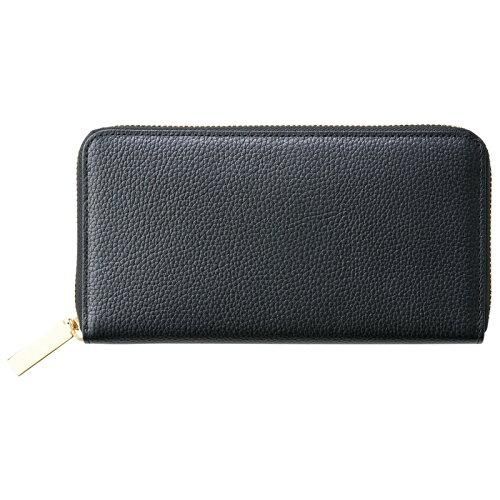 4営業日で発送 シュリンクレザーラウンドファスナー長財布 ブラック S-NOL153119BK