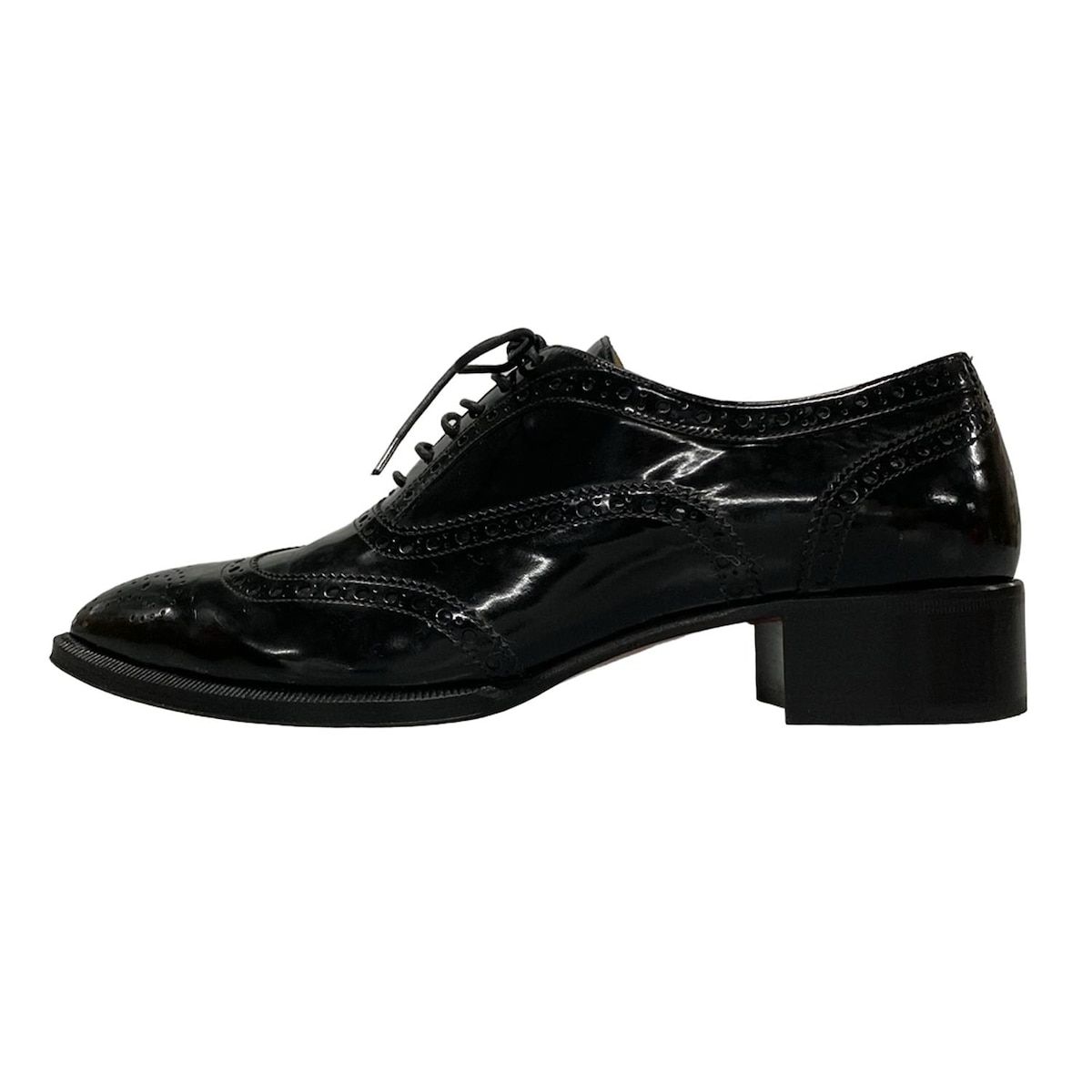 クリスチャンルブタン シューズ 36 1 2 レディース - 黒 ウイングチップ レザー