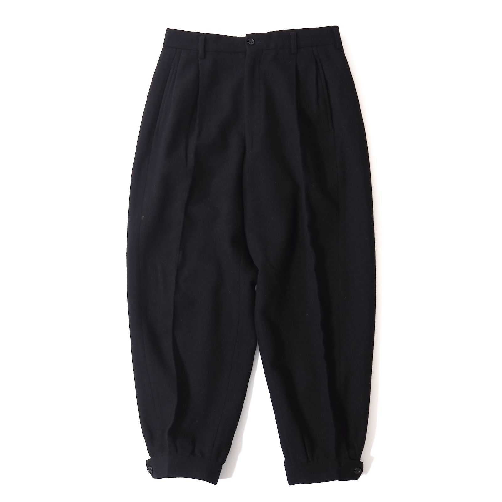 コムデギャルソンオムプリュス COMME des GARÇONS HOMME PLUS ヴィンテージ ウール ギャバジン テーパード パンツ M ブラック メンズ 5-HT057