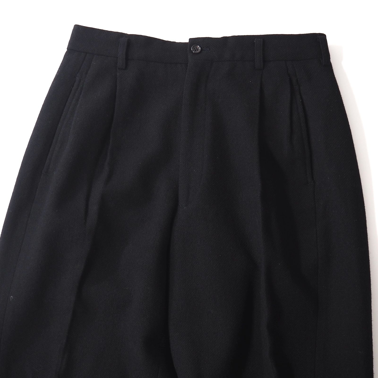 コムデギャルソンオムプリュス COMME des GARÇONS HOMME PLUS ヴィンテージ ウール ギャバジン テーパード パンツ M ブラック メンズ 5-HT 057