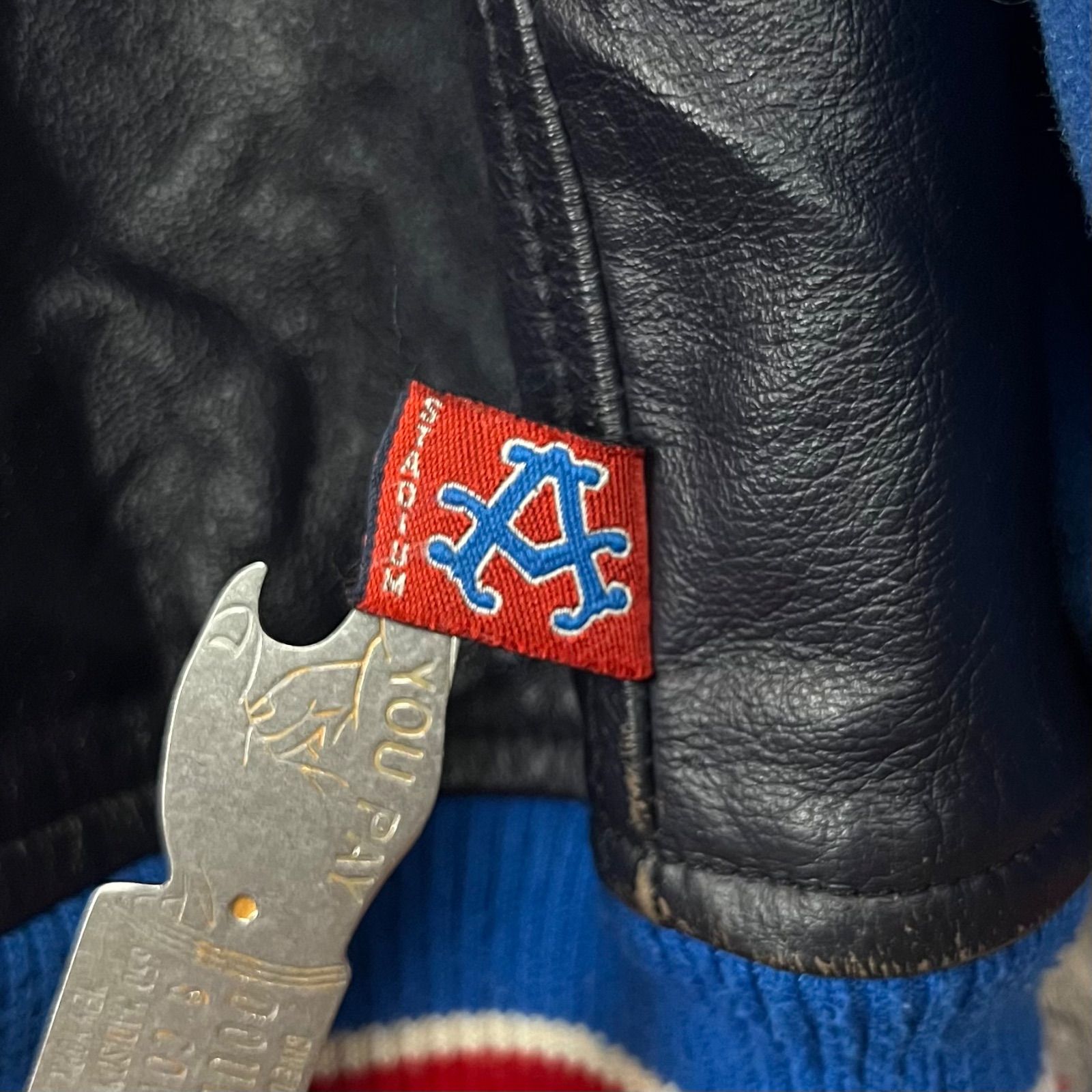 AKDMKS AKADEMIKS アカデミクス STADIUM DIVISION JUDO 柔道 レザー 切り替え スタジャン スタジアム ジャンパー メンズ XL サイズ KANDAIZUMI_COM