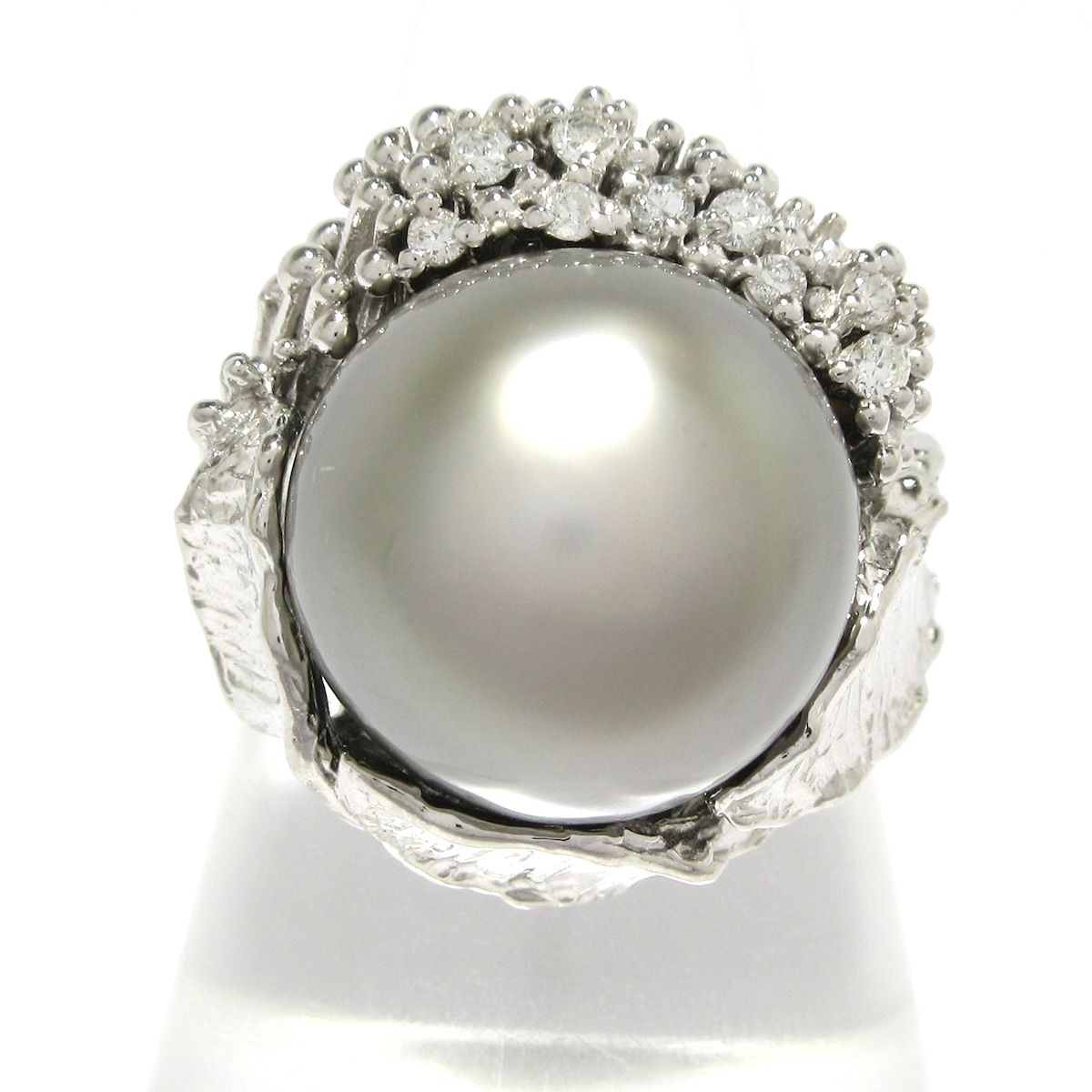 Unbranded ノーブランド リング Pt900×ダイヤモンド×パール 0.11ct パール 総重量19.5g