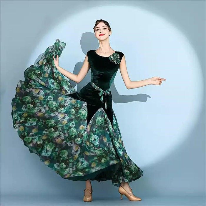 花柄 社交ダンス衣装