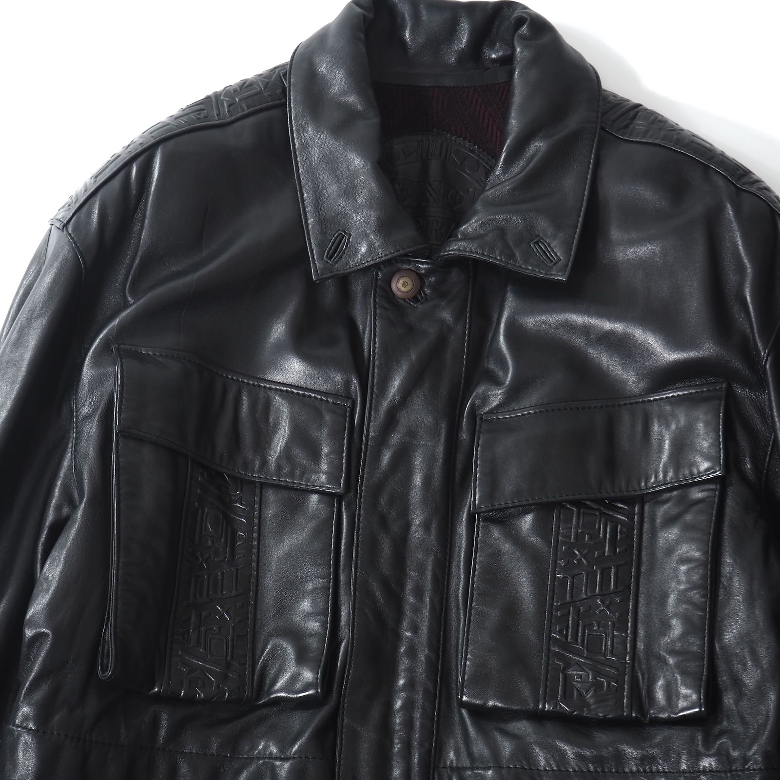 トーラス TORRAS スペイン製 ヴィンテージ レザー ジャケット 52 ブラック メンズ 5-ZJ027