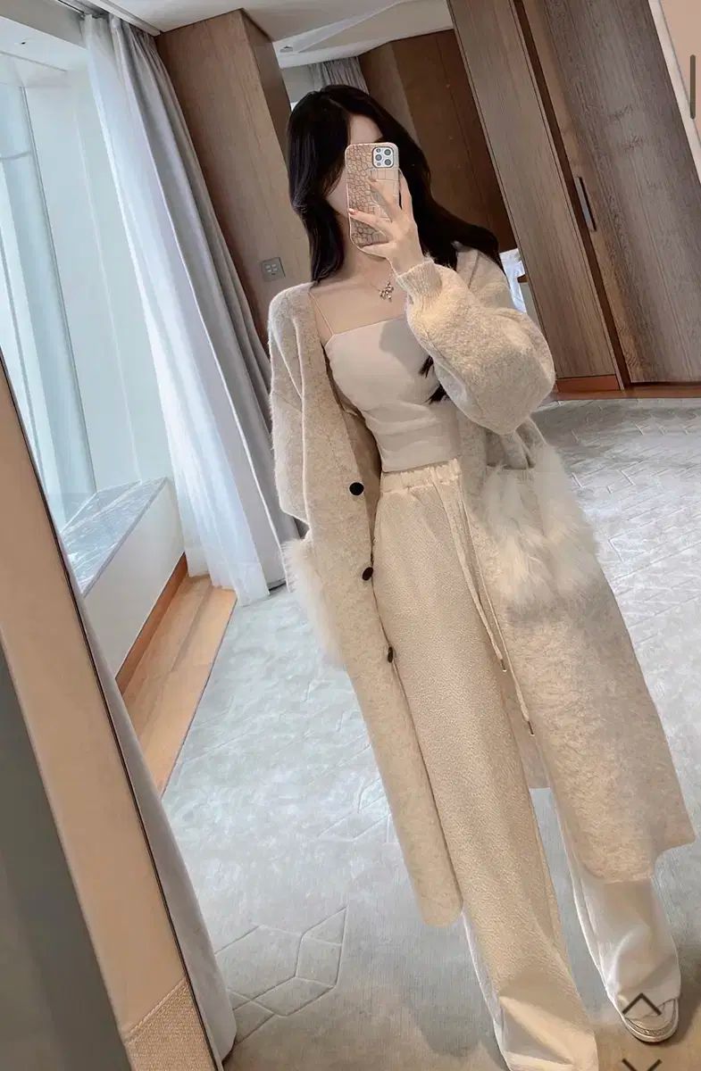 ミエルエルベロニファーポケットウールカーディガン