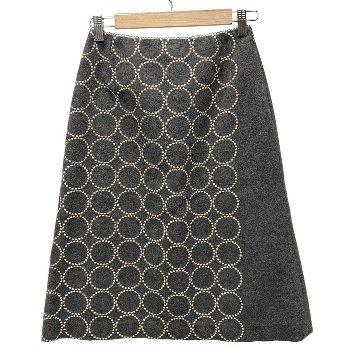 mina perhonen mina ミナペルホネン スカート レディース タンバリン グレー 刺繍