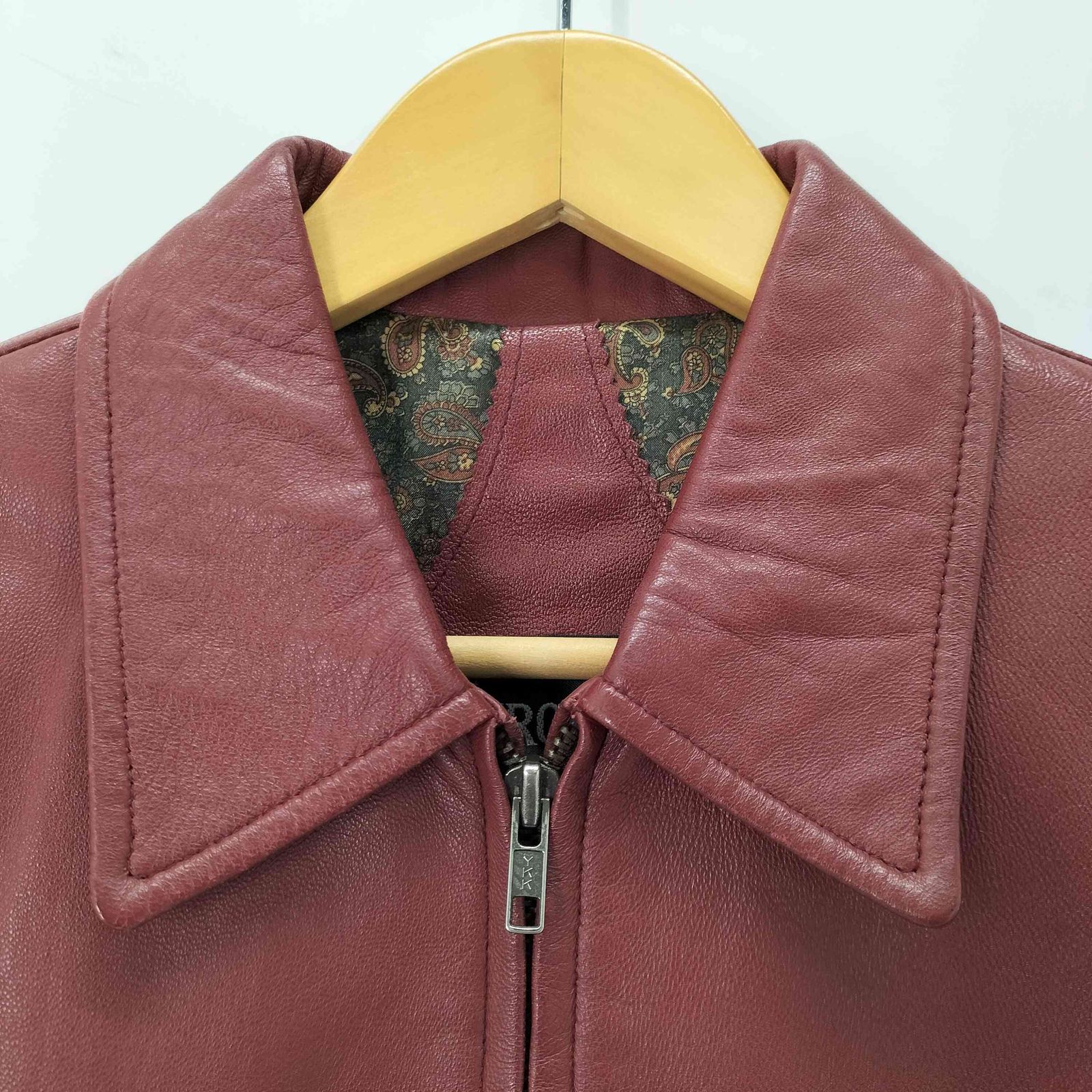 裏地ペイズリー柄 シングルライダースジャケット