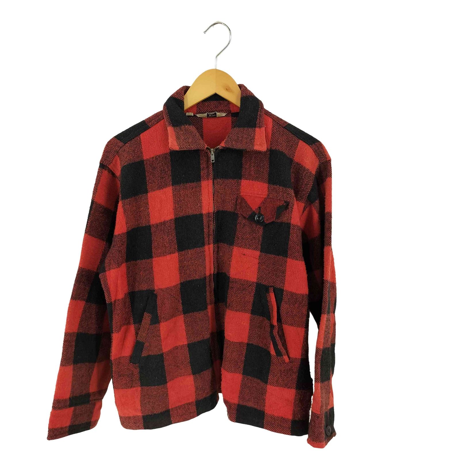 ユーズドフルギ 古着 DISTINCTIVE SPORTSWEAR 60S 棒TALON ブロックチェック ウールジャケット メンズ import M