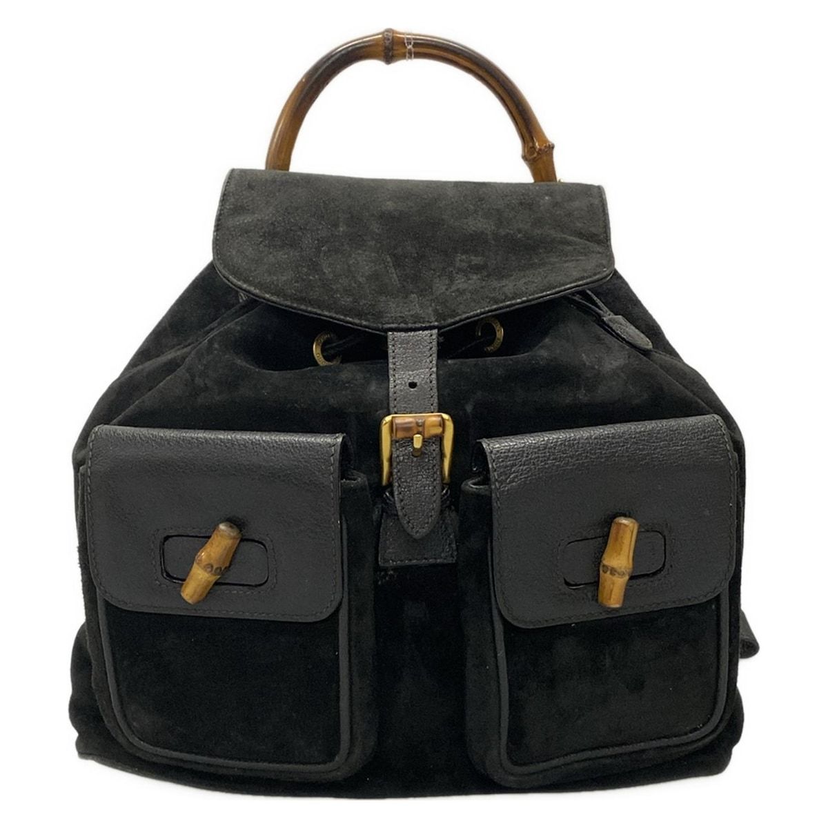 GUCCI グッチ リュックサック バンブークラシック 0032058 黒 レザー