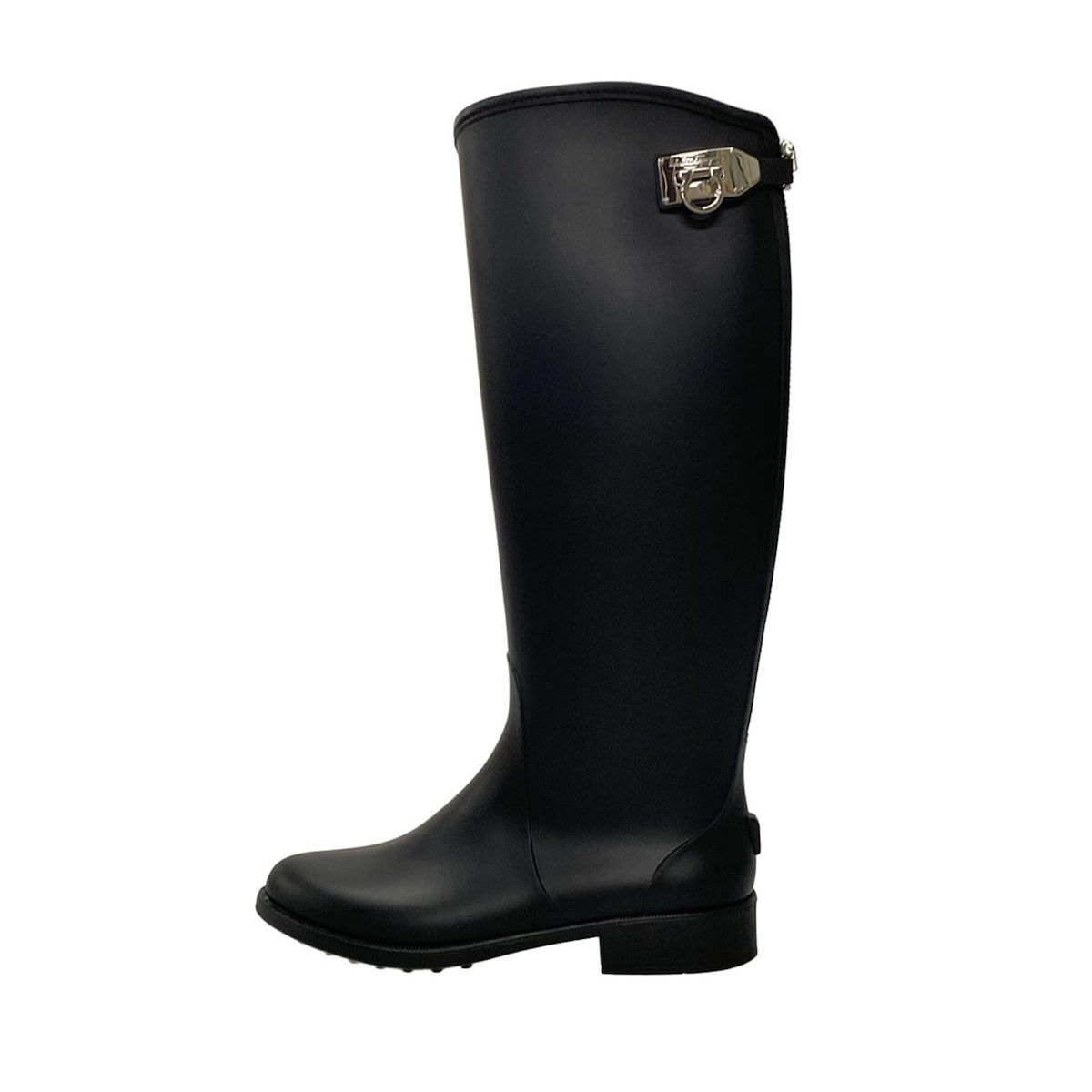 FERRAGAMO SalvatoreFerragamo サルバトーレフェラガモ レインブーツ 6 - 黒 ガンチーニ