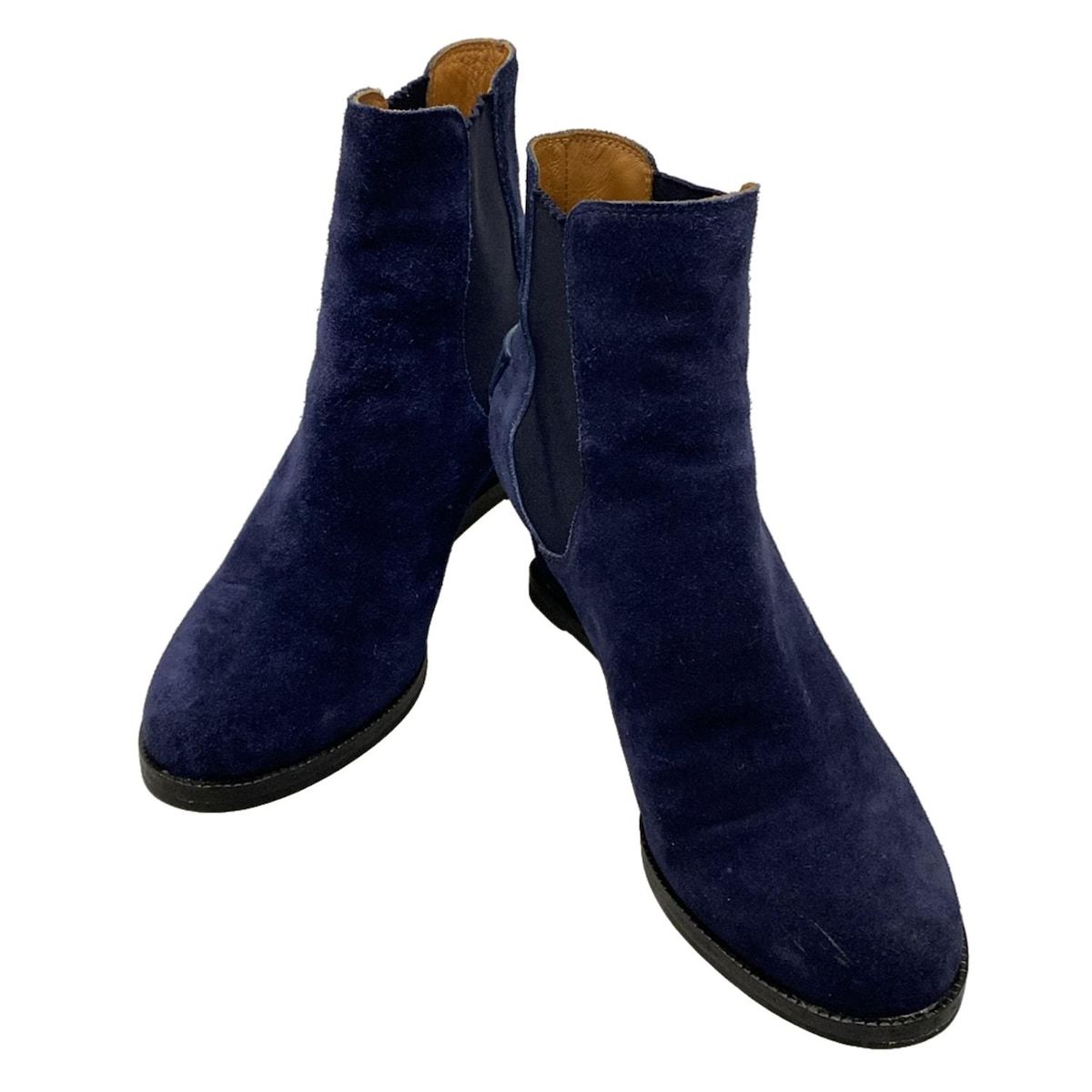 FENDI フェンディ ショートブーツ 37 レディース - ネイビー サイドゴア