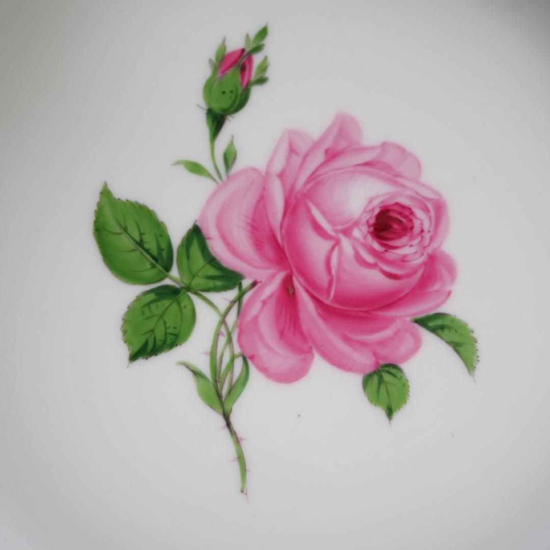 未使用近✨希少✨マイセン ピンクローズ 薔薇 ボウル 深皿 プレート 未使用近✨希少✨マイセン ピンクローズ 薔薇 ボウル 深皿