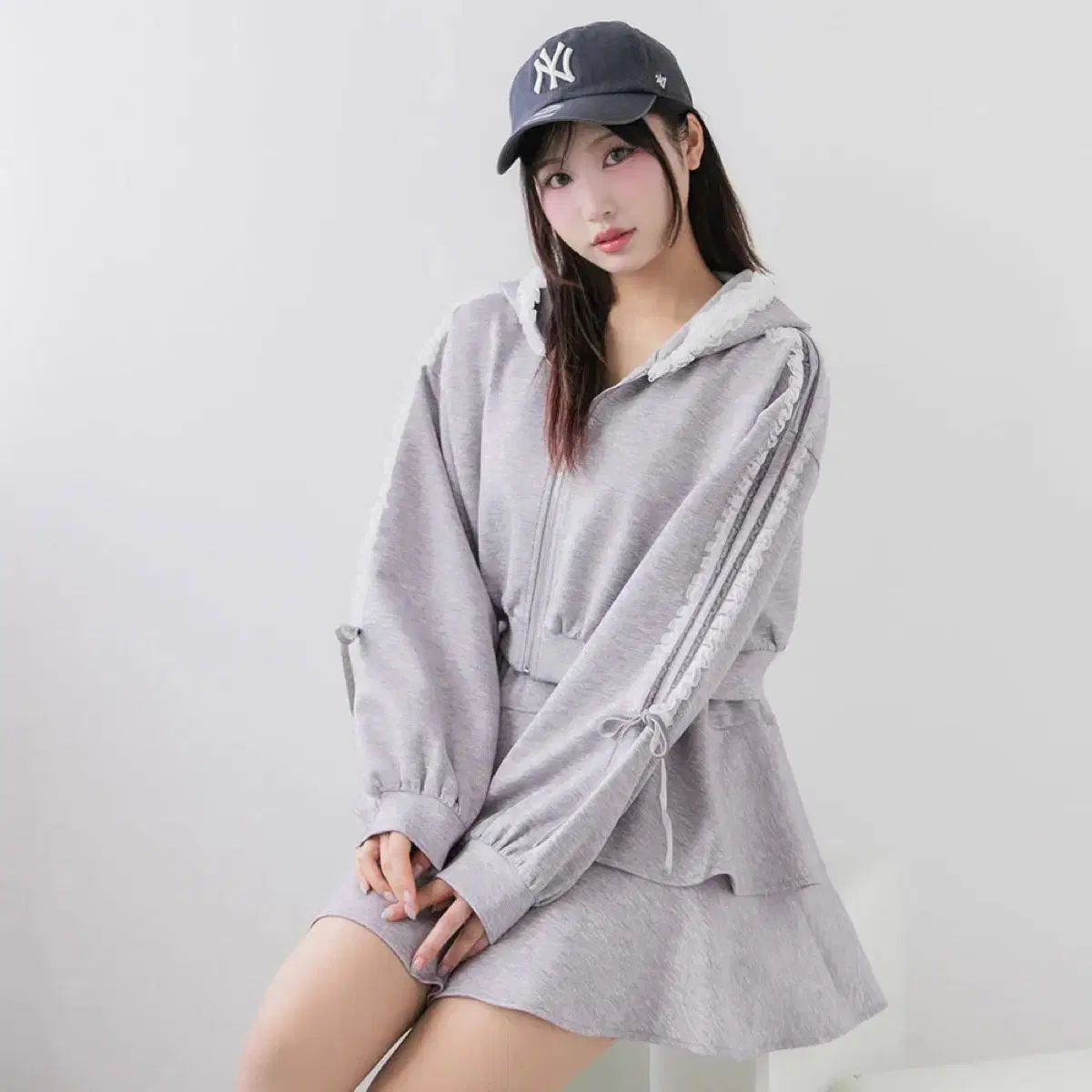 ディアマイラブ ROSE スナ系 Girl フーデッド ジップアップ トレーナー セットアップ