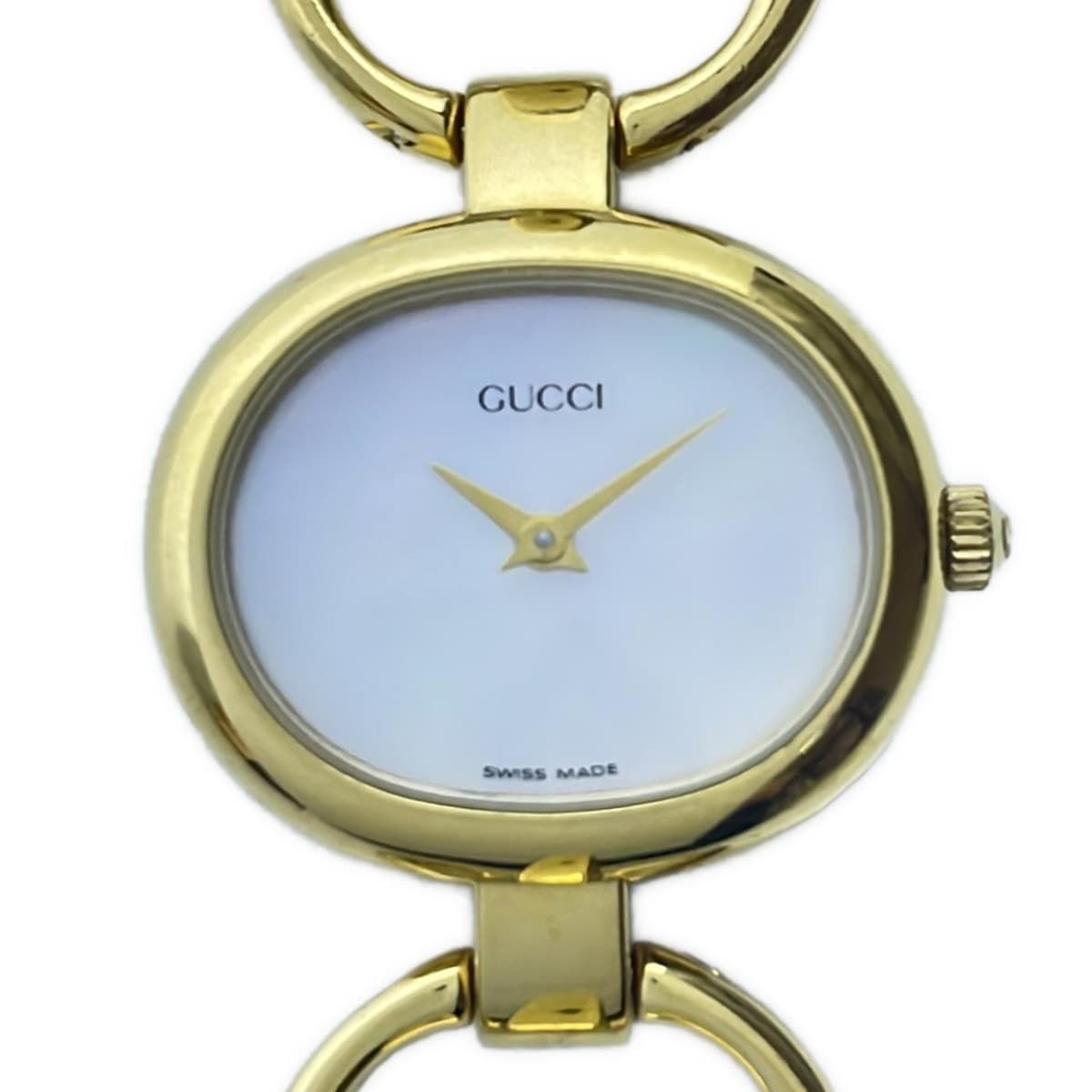 GUCCI グッチ 腕時計 - 1600 レディース シェル文字盤 オーバル 白