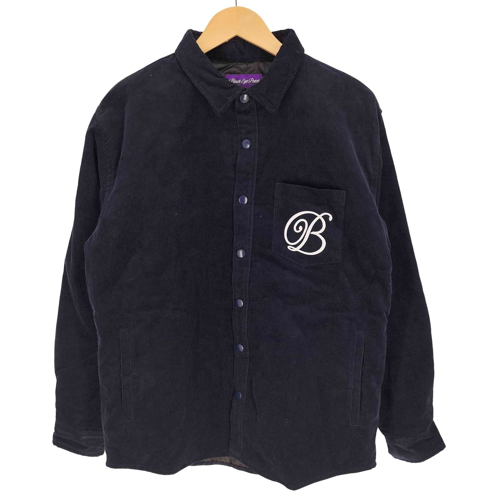 ブラックアイパッチ Black Eye Patch 24AW B EMBLEM CORDUROY SHIRT JACKET エンブレム コーデュロイ シャツ ジャケット メンズ import L