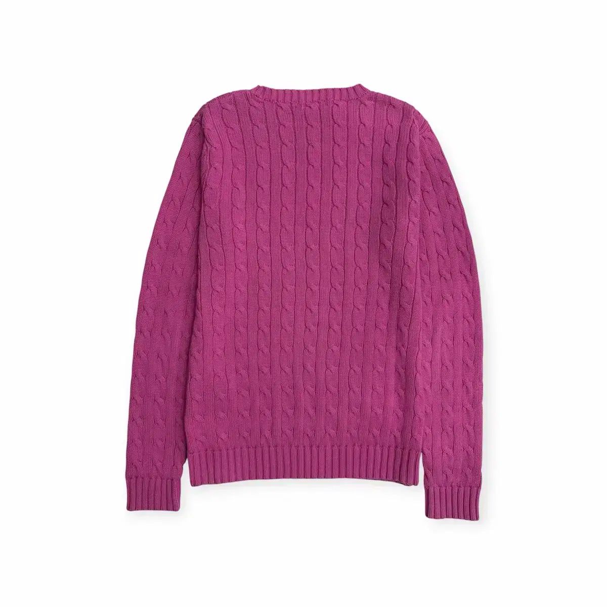 ポロラルフローレン レディース ウィメンズ ピンク ケーブル編み 長袖 ニット m