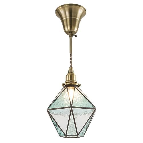 ぼん家具 ペンダントライト ガラス アンティーク 一灯 おしゃれ LED 口金E17 吊り上げ灯 照明器具 キッチン ダイニング レトロ ブルー 79539f9f