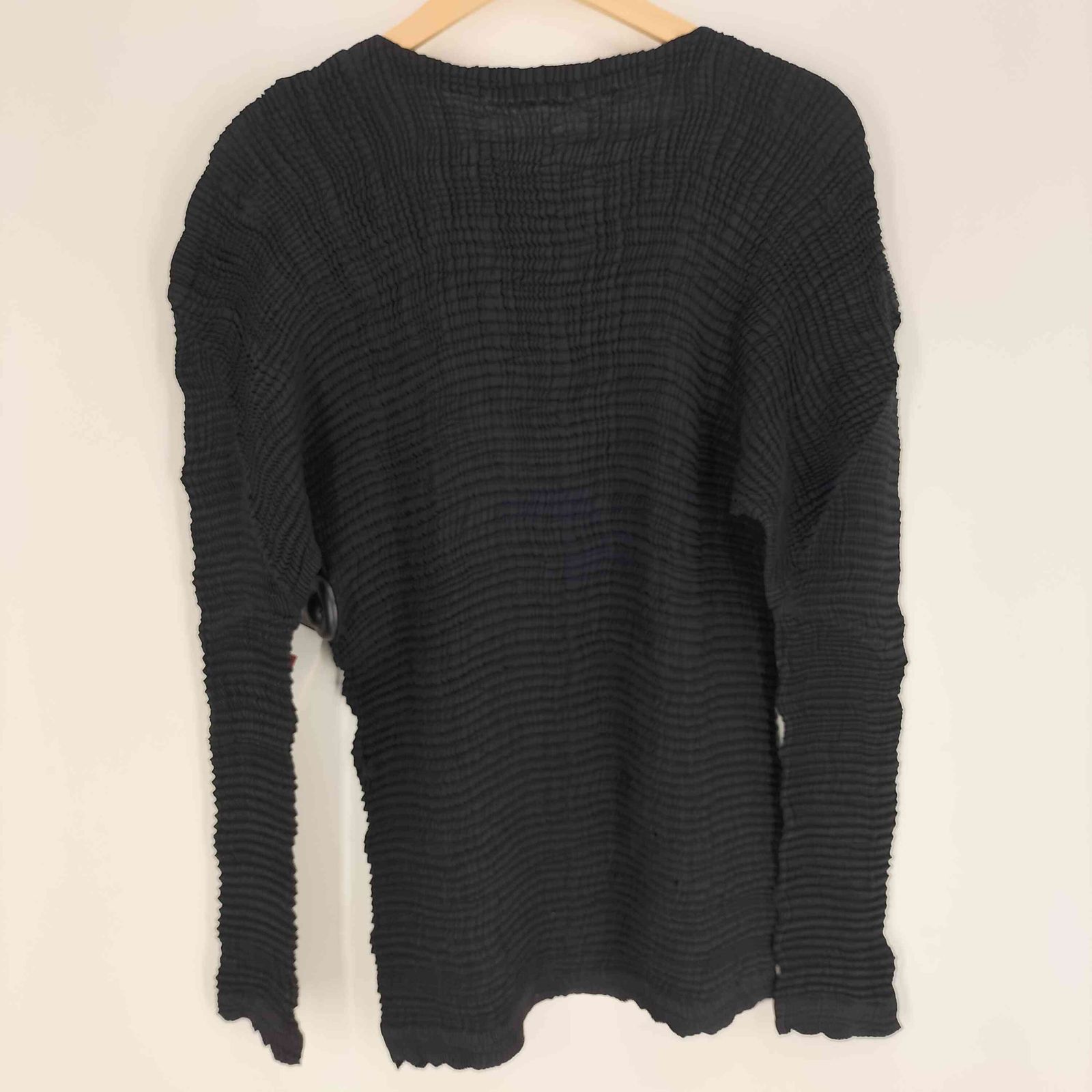 イッセイミヤケ ISSEY MIYAKE 90 S 91 SS 銀タグ ノー プリーツ サイドスリット カーディガン レディース JPN 2