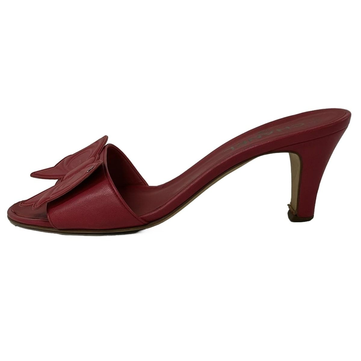 CHANEL シャネル ミュール 39 - ピンク リボン ココマーク レザー