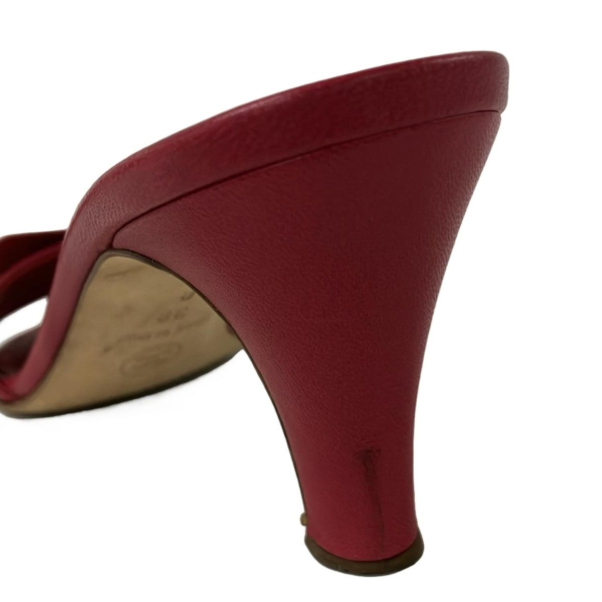  CHANEL シャネル ミュール 39 - ピンク リボン ココマーク レザー ミュール サンダル ミュール