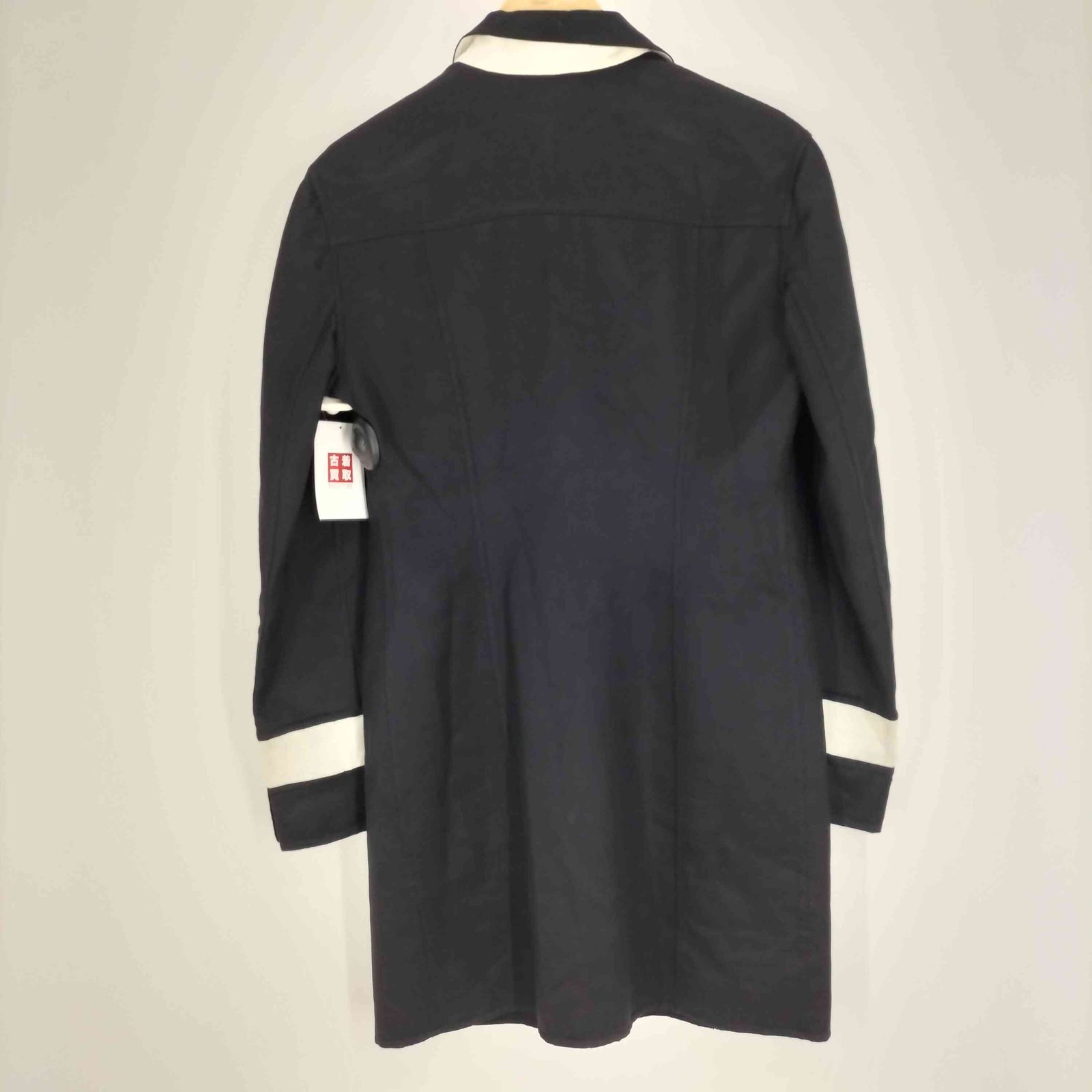 ジャンフランコフェレ GIANFRANCO FERRE 00S 01AW イタリア製 50 50 ウール レーヨン 袖 エンブレム 刺繍 ロゴ刻印 メタルボタン ハーフ チェスターコート レディース EUR 42