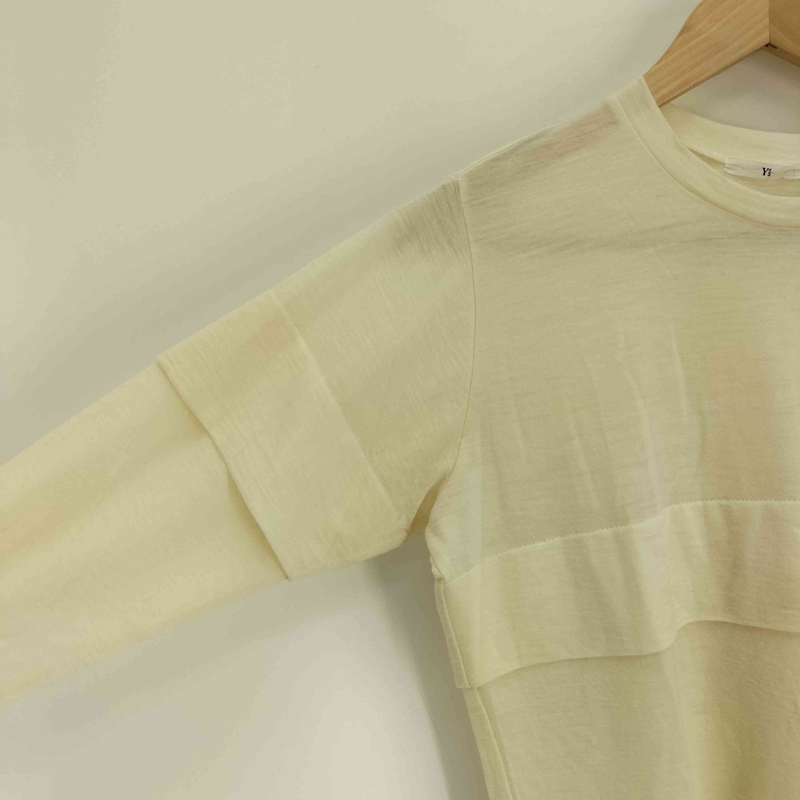  ワイズ Ys フリル 切替 デザイン ハイゲージ ウール L S カットソー ロンT レディース 表記無 半袖(Tシャツ) Tシャツ カットソー