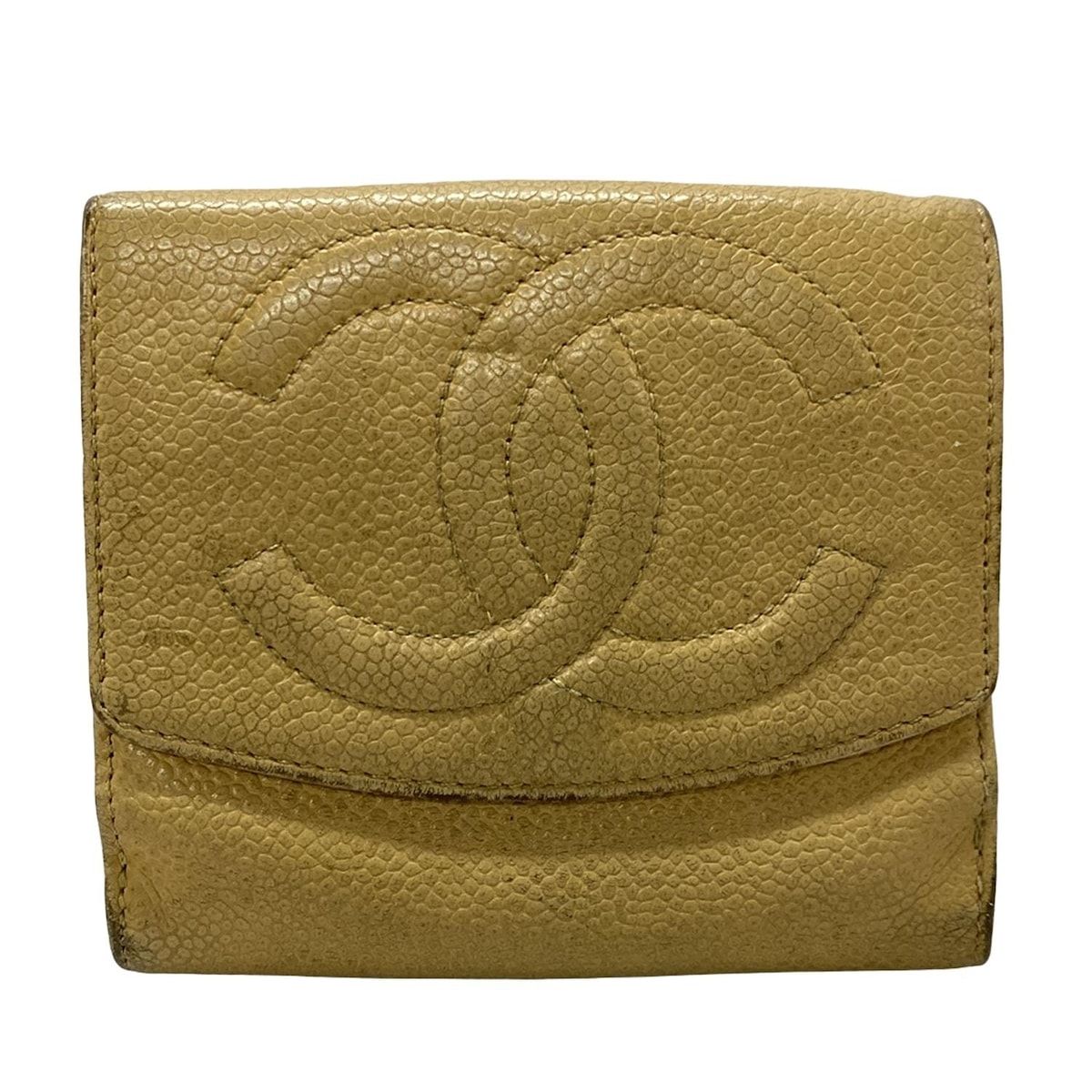 CHANEL シャネル Wホック財布 - ベージュ ココマーク