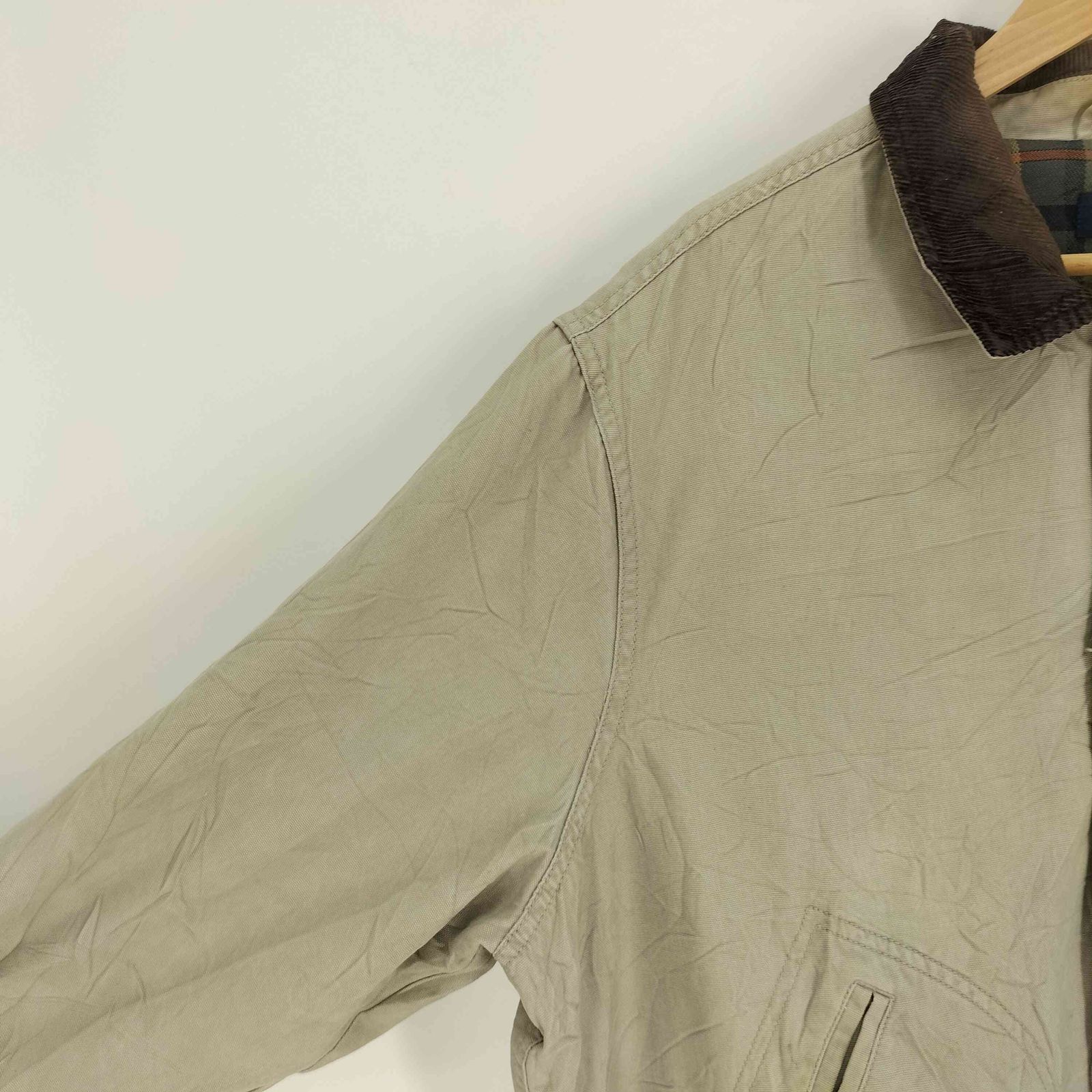 ランズエンド LANDS END 90-00S 裏地 チェック 襟 コーデュロイ ハンティング カバーオール ジャケット メンズ import XL KANDAIZUMI_COM