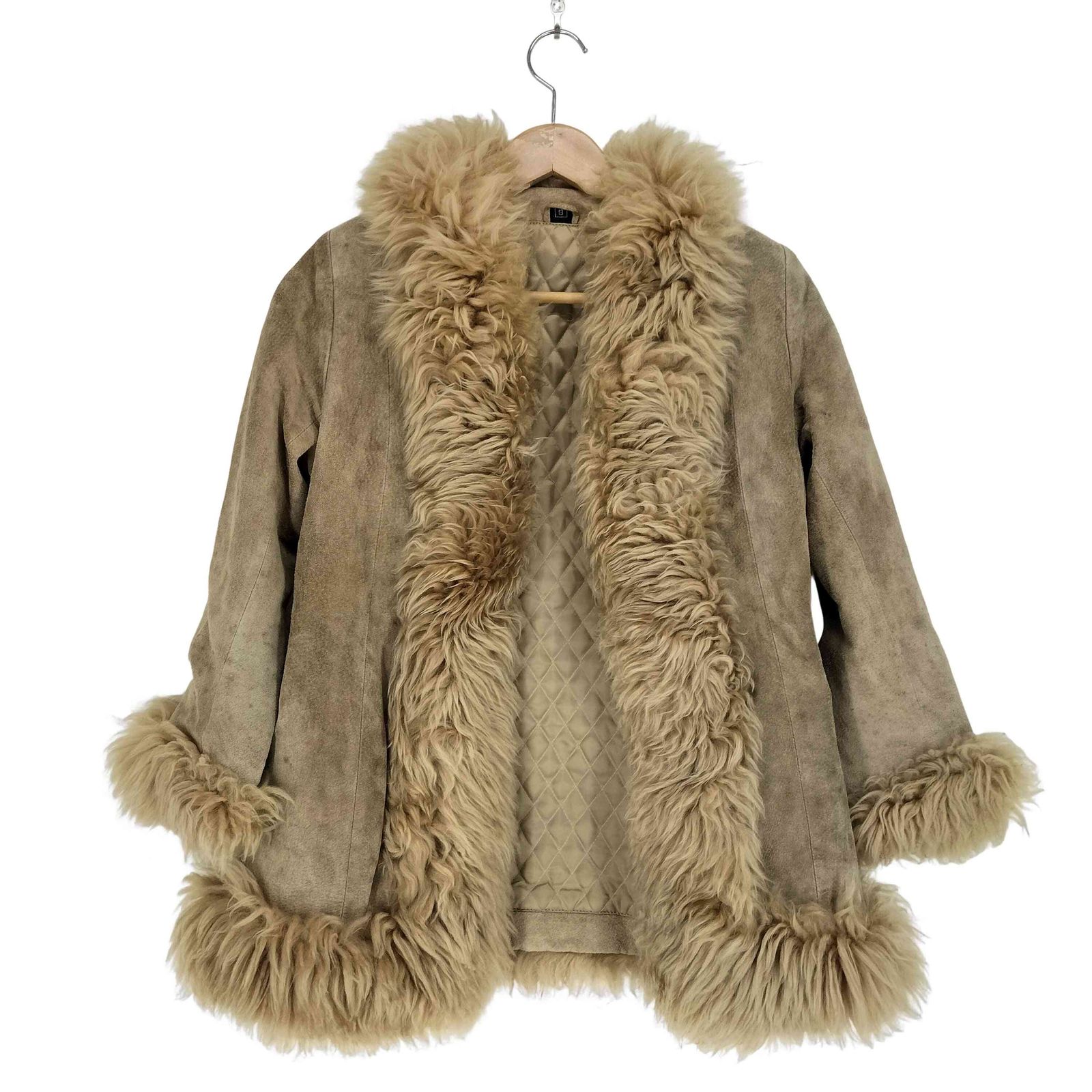 ユーズドフルギ 古着 Y2K ファー スエードジャケット レディース JPN 9号