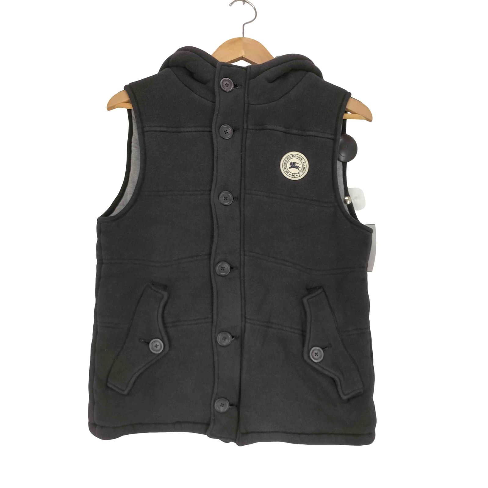 バーバリーブラックレーベル BURBERRY BLACK LABEL ワンポイントワッペン 中綿ベスト メンズ 2